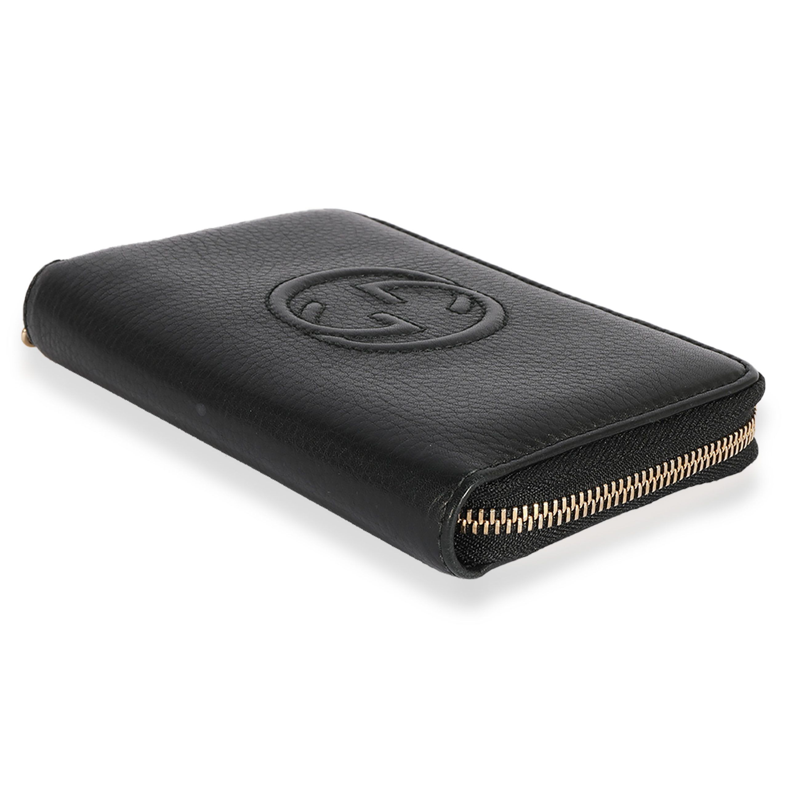 Gucci Gucci Black Pebbled Leather Soho Zip-Around Wallet Size ONE SIZE - 6 Thumbnail