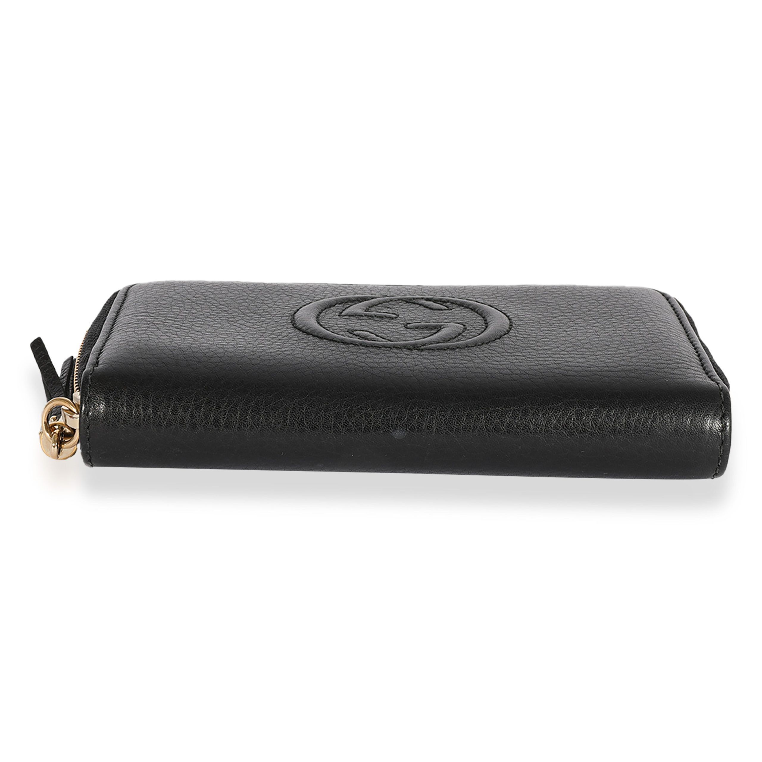 Gucci Gucci Black Pebbled Leather Soho Zip-Around Wallet Size ONE SIZE - 5 Thumbnail