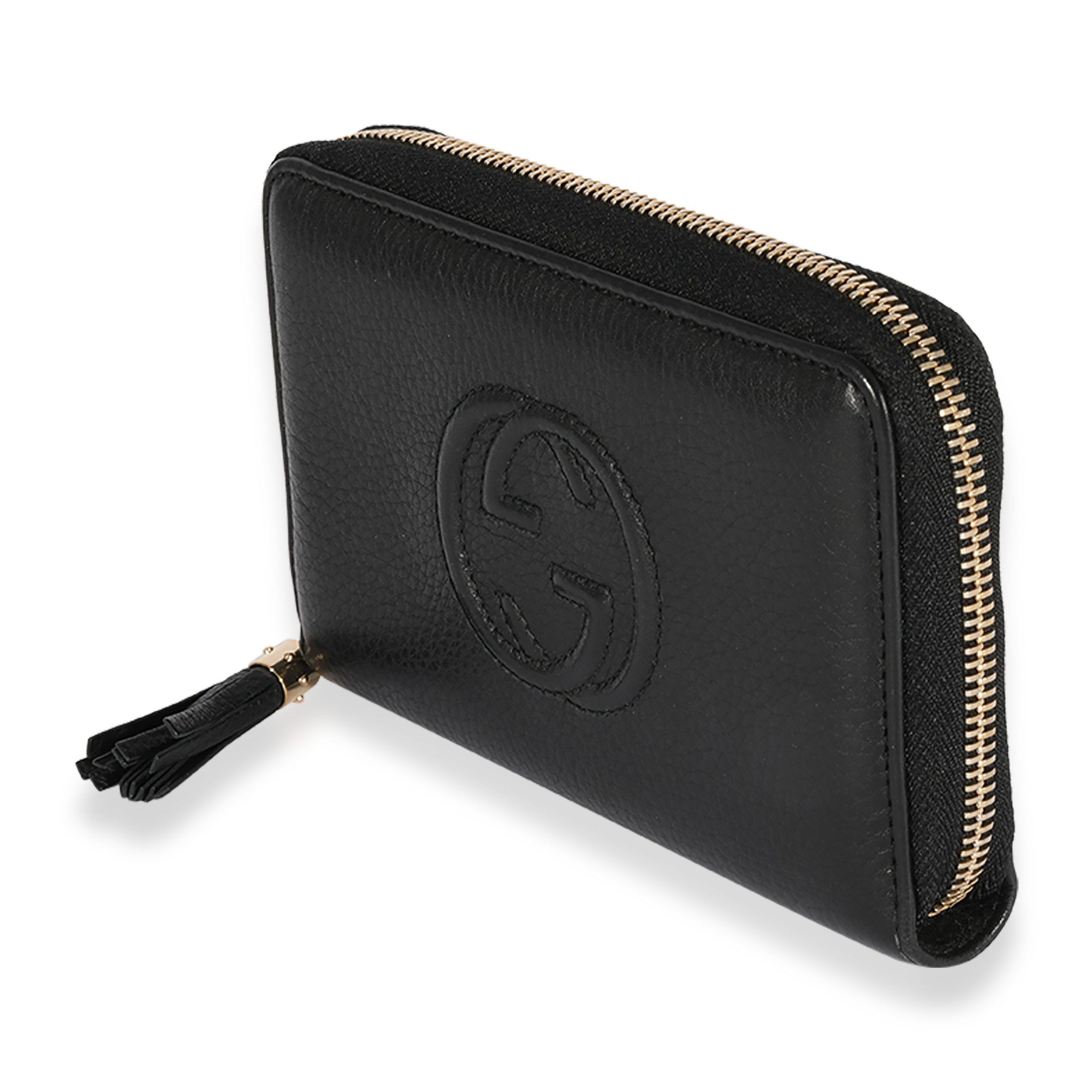 Gucci Gucci Black Pebbled Leather Soho Zip-Around Wallet Size ONE SIZE - 2 Thumbnail