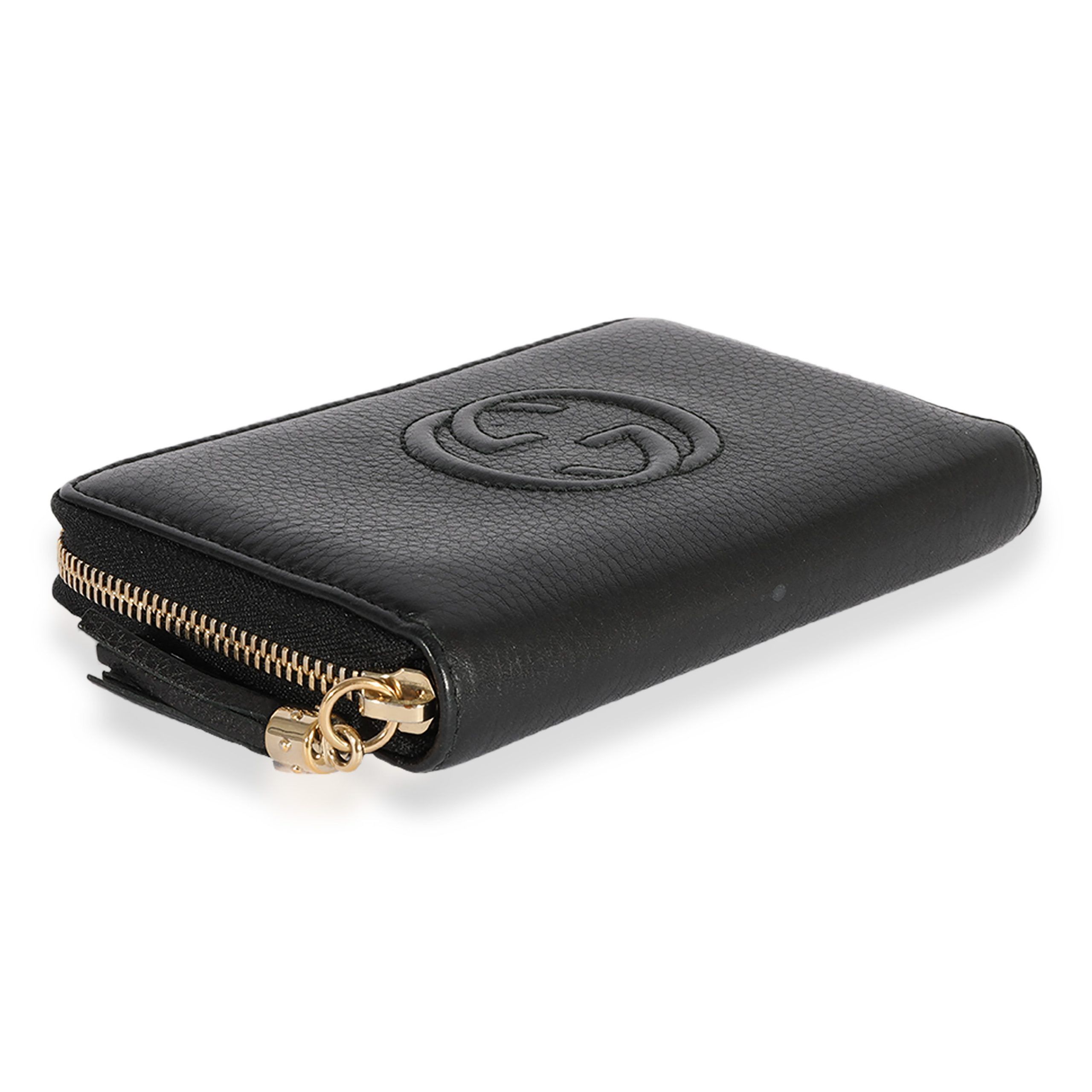 Gucci Gucci Black Pebbled Leather Soho Zip-Around Wallet Size ONE SIZE - 4 Thumbnail