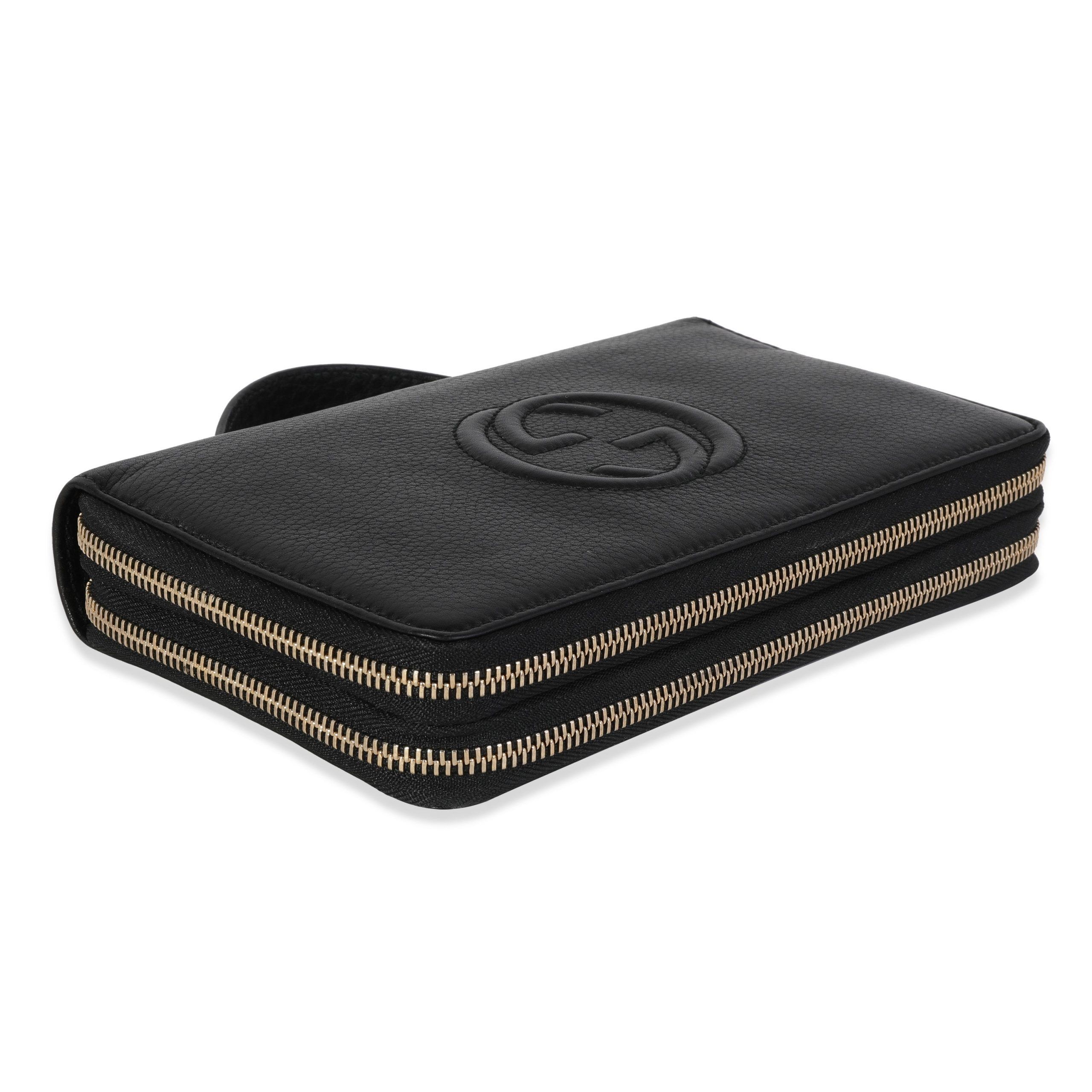 Gucci Gucci Black Pebbled Calfskin Soho Travel Document Case Size ONE SIZE - 7 Thumbnail