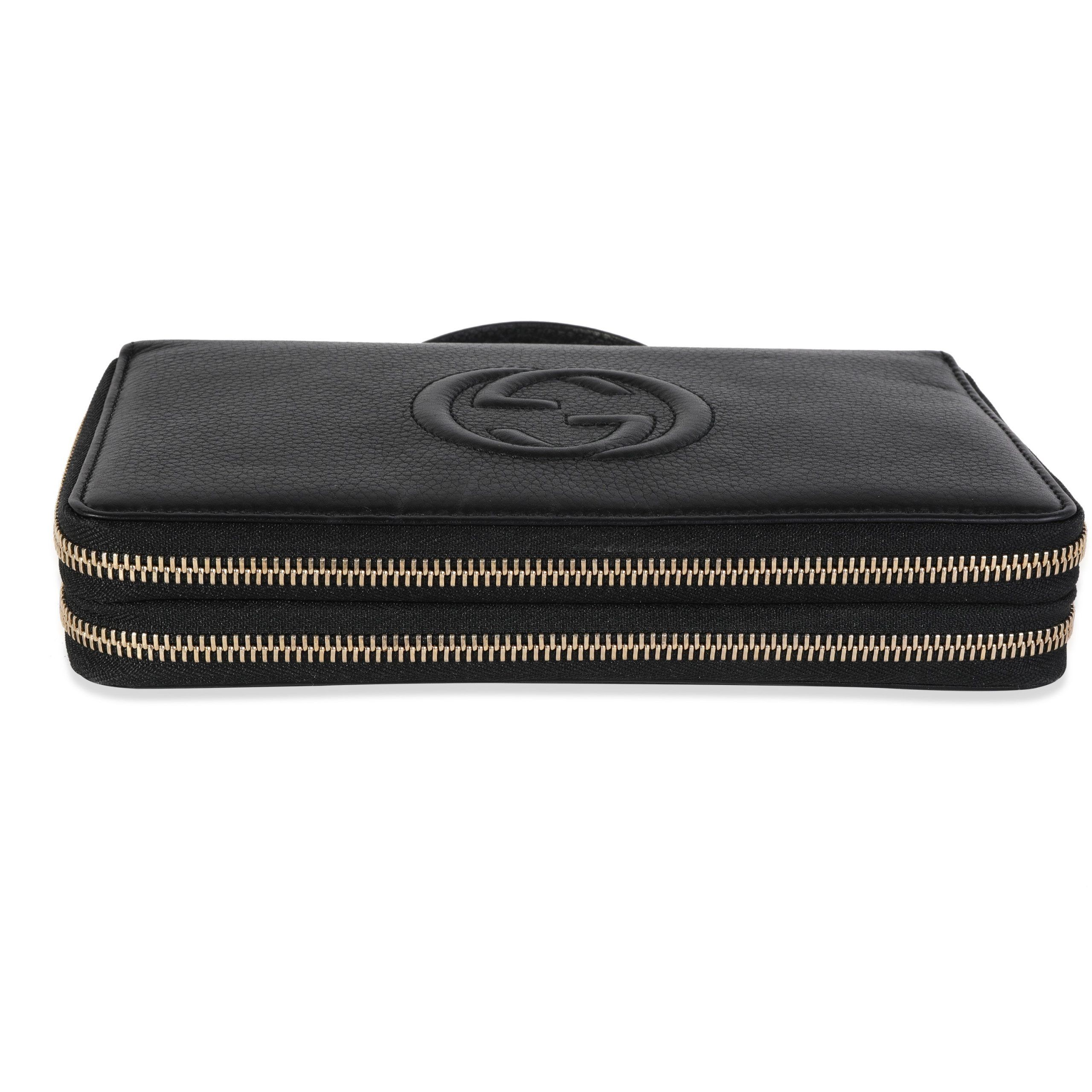 Gucci Gucci Black Pebbled Calfskin Soho Travel Document Case Size ONE SIZE - 5 Thumbnail