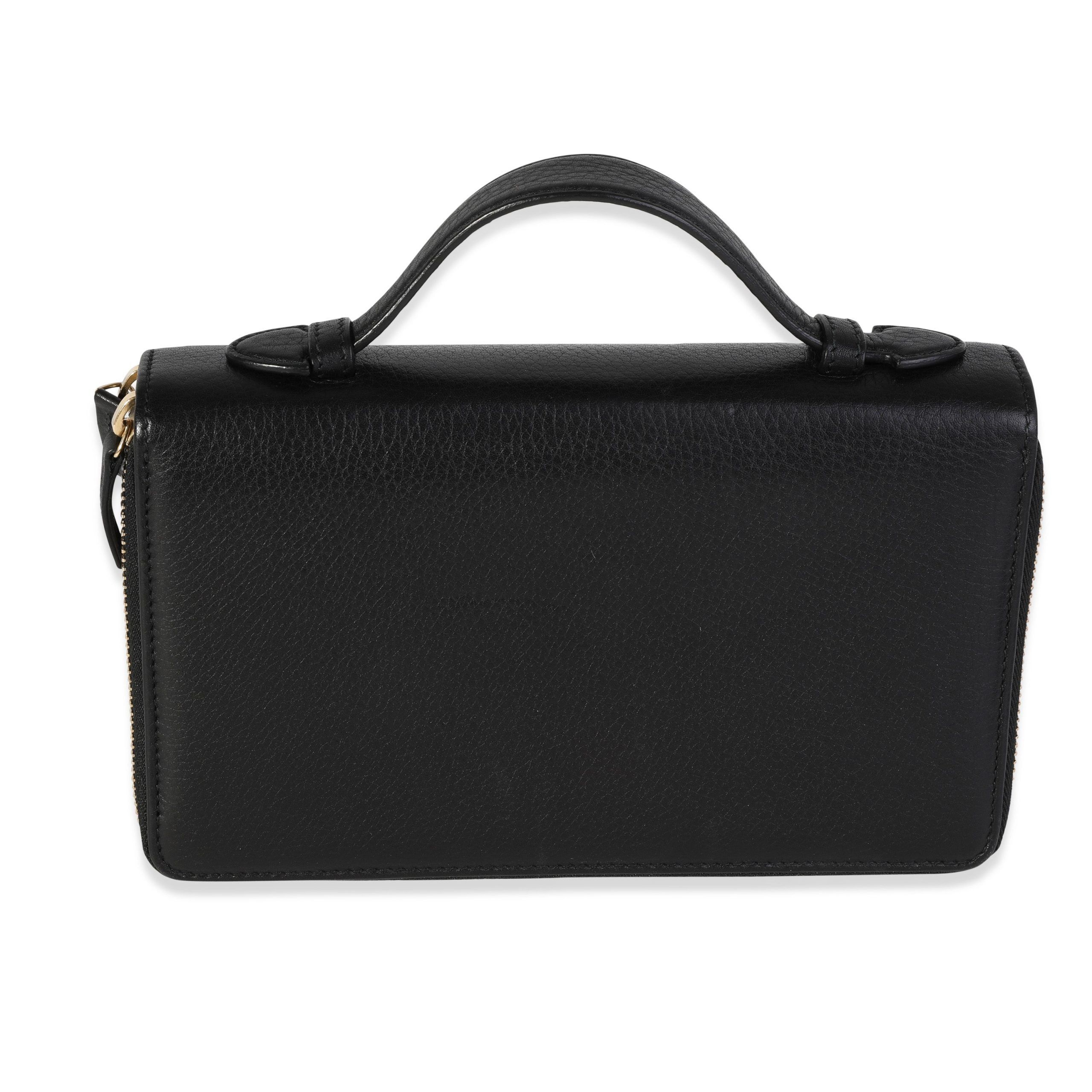 Gucci Gucci Black Pebbled Calfskin Soho Travel Document Case Size ONE SIZE - 3 Thumbnail