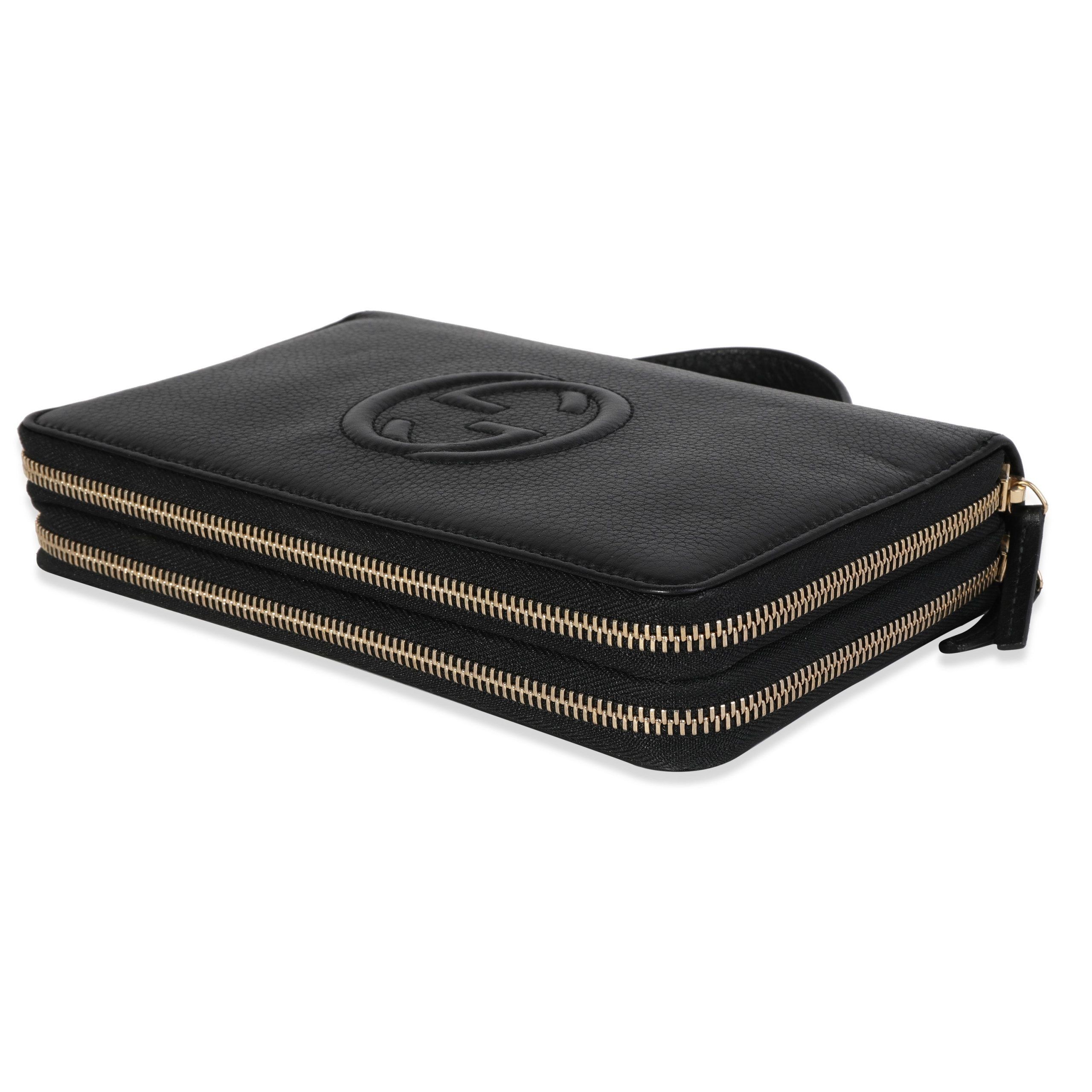 Gucci Gucci Black Pebbled Calfskin Soho Travel Document Case Size ONE SIZE - 6 Thumbnail
