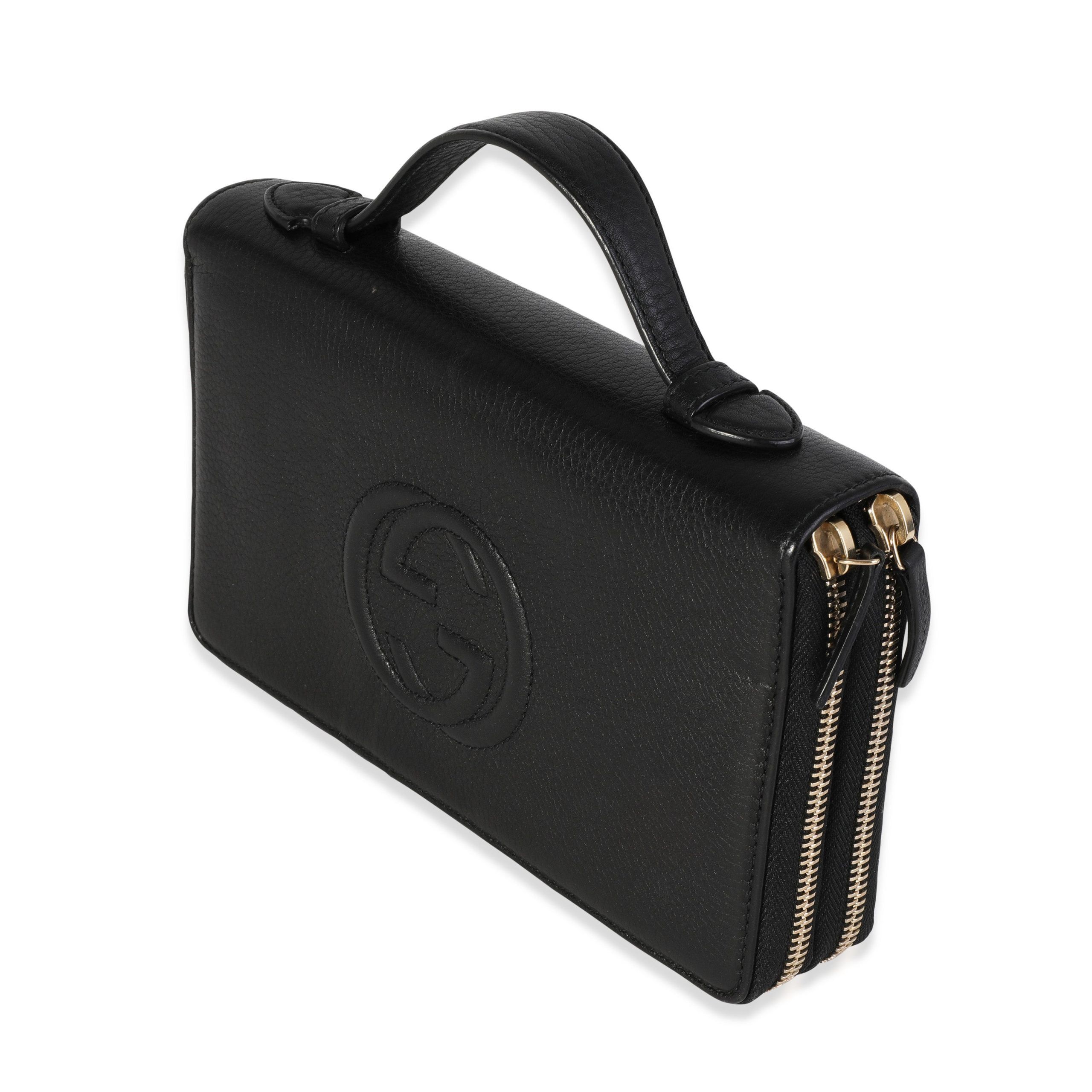 Gucci Gucci Black Pebbled Calfskin Soho Travel Document Case Size ONE SIZE - 2 Thumbnail