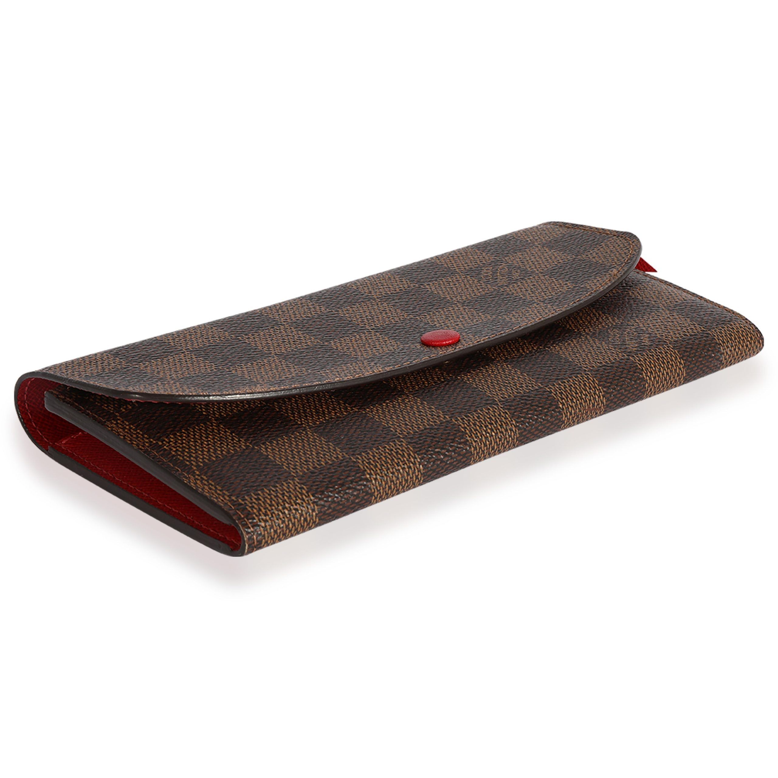 Louis Vuitton Louis Vuitton Damier Ebene & Red Leather Emilie Wallet Size ONE SIZE - 7 Thumbnail