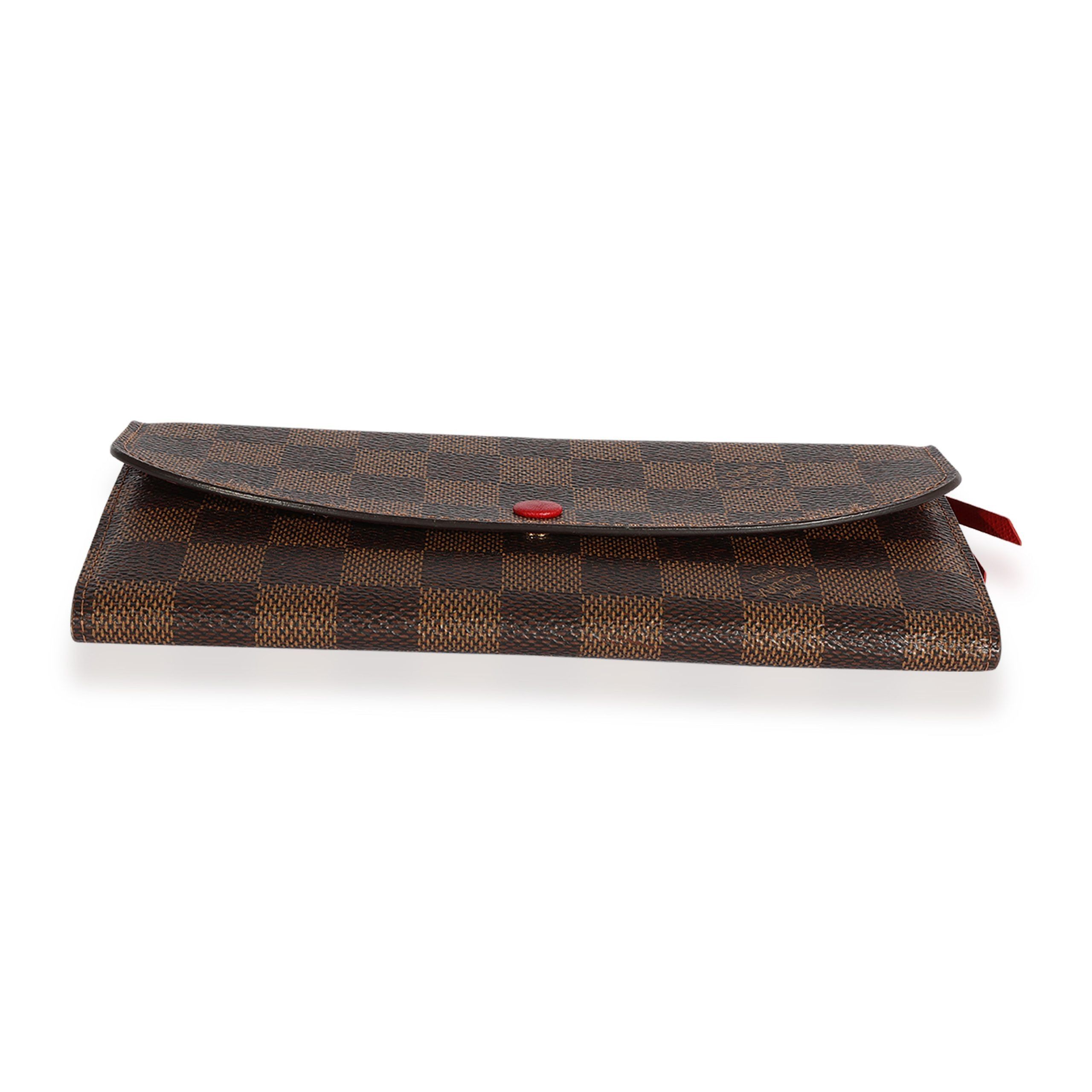 Louis Vuitton Louis Vuitton Damier Ebene & Red Leather Emilie Wallet Size ONE SIZE - 5 Thumbnail