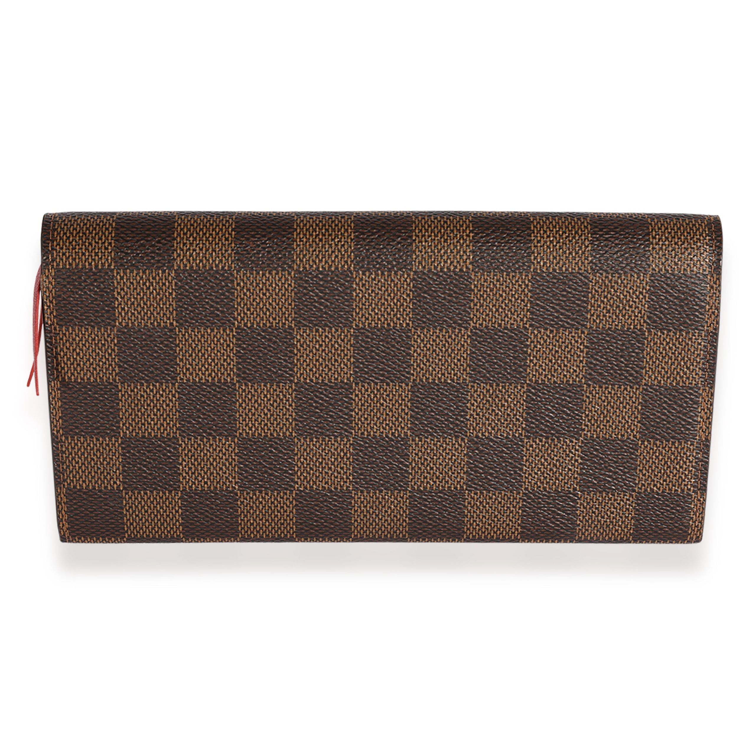 Louis Vuitton Louis Vuitton Damier Ebene & Red Leather Emilie Wallet Size ONE SIZE - 3 Thumbnail