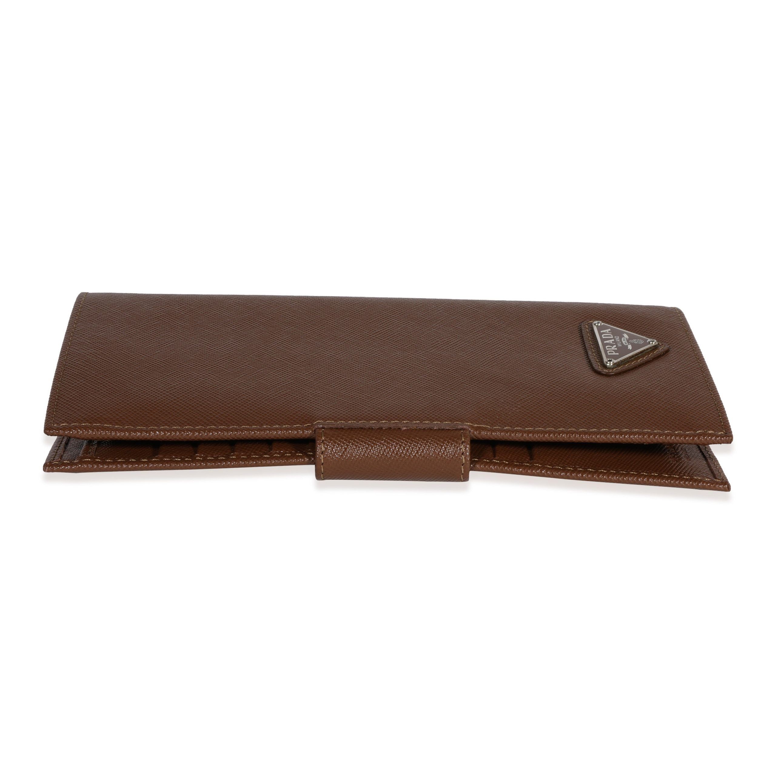 Prada Prada Cacao Saffiano Leather Wallet Size ONE SIZE - 3 Thumbnail