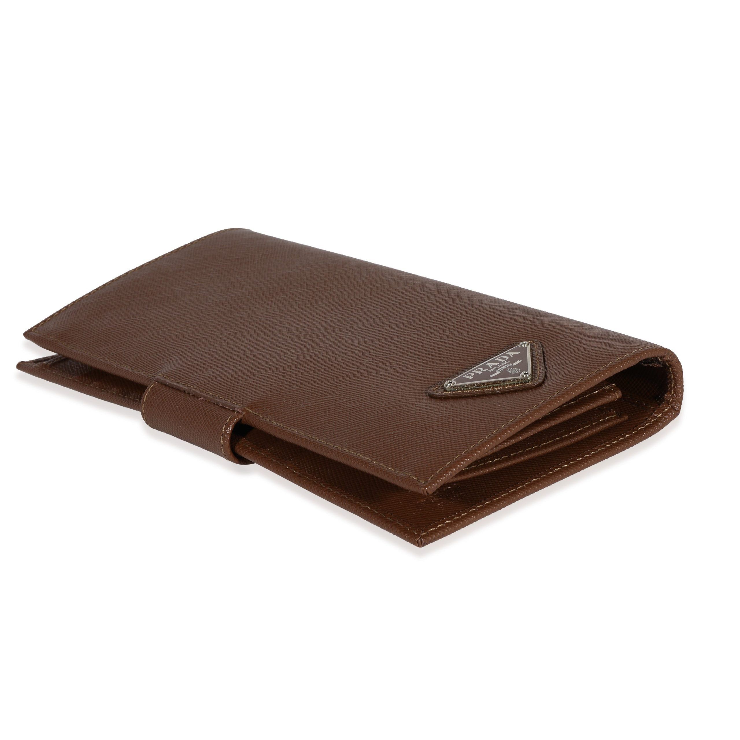 Prada Prada Cacao Saffiano Leather Wallet Size ONE SIZE - 4 Thumbnail