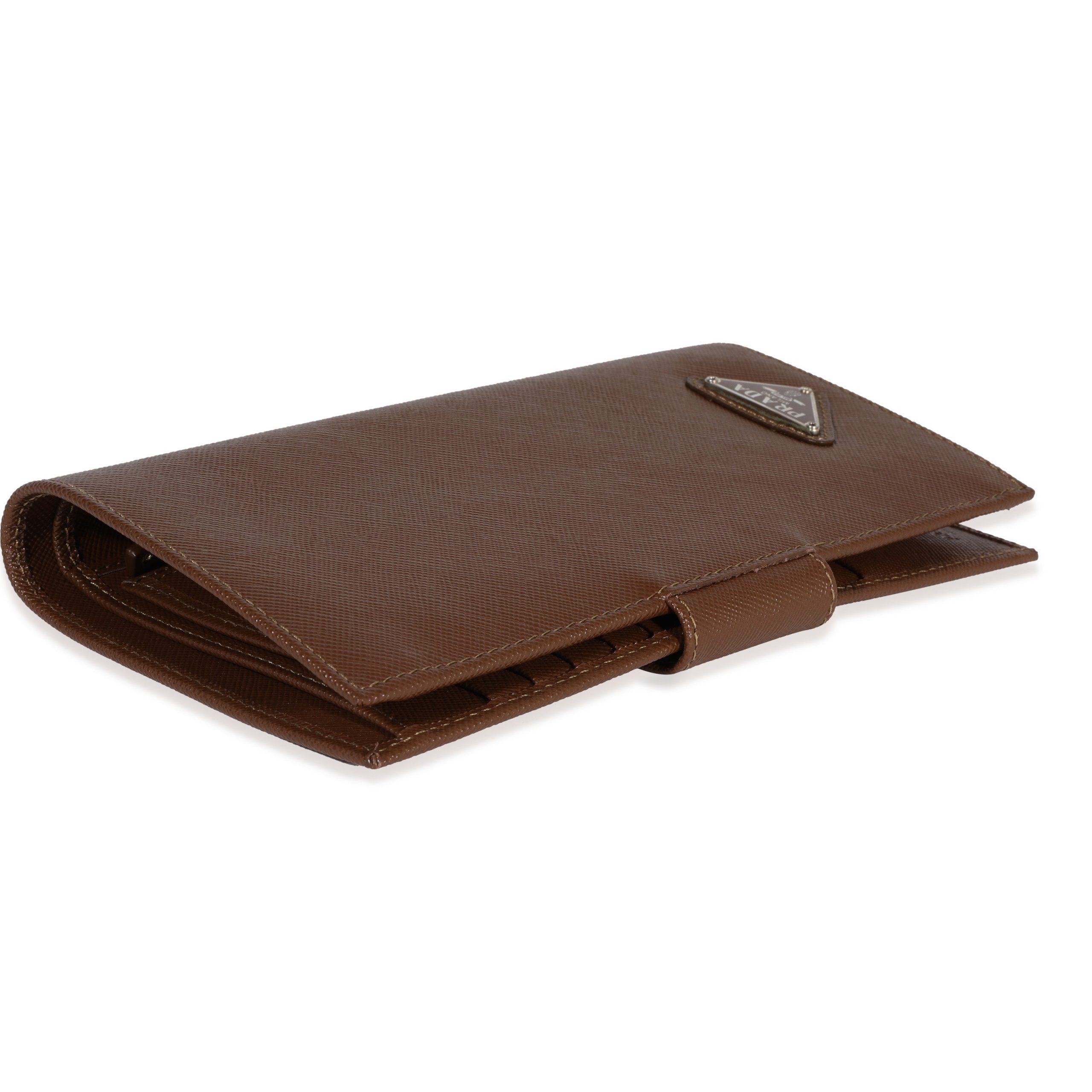 Prada Prada Cacao Saffiano Leather Wallet Size ONE SIZE - 6 Thumbnail