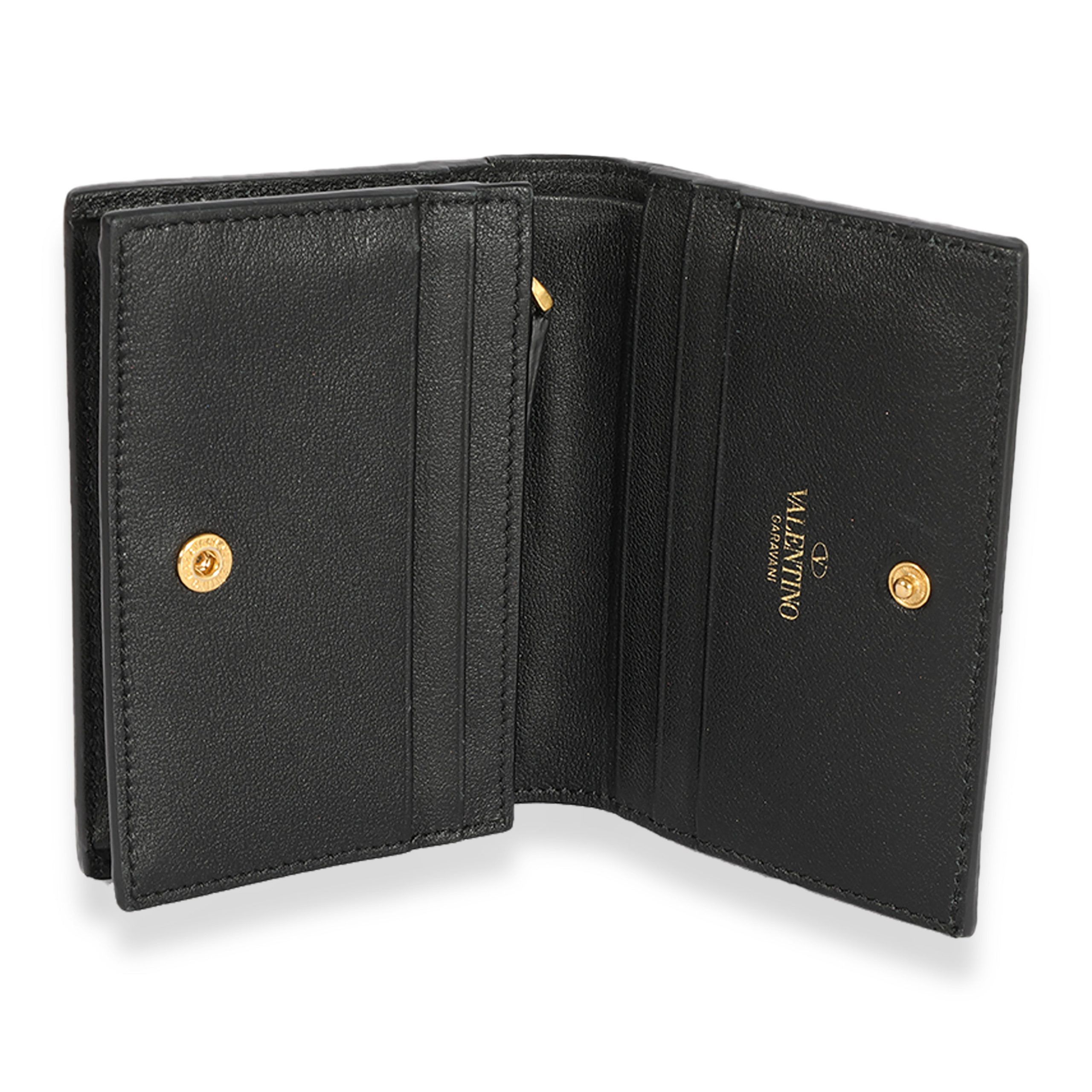 Valentino Valentino Black Leather VLogo Card Holder Wallet Size ONE SIZE - 5 Thumbnail