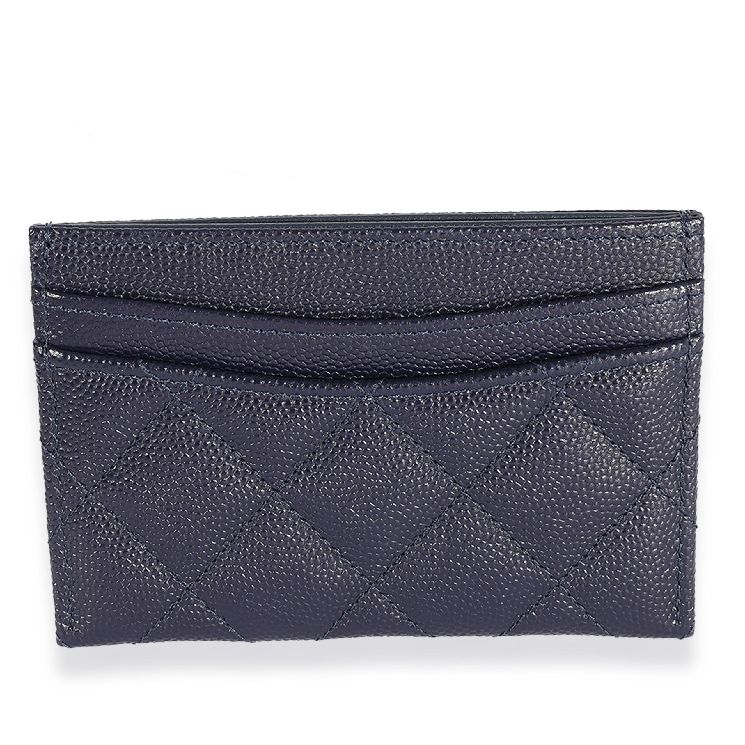 Chanel Chanel Navy Quilted Caviar Classic Card Holder Size ONE SIZE - 3 Thumbnail