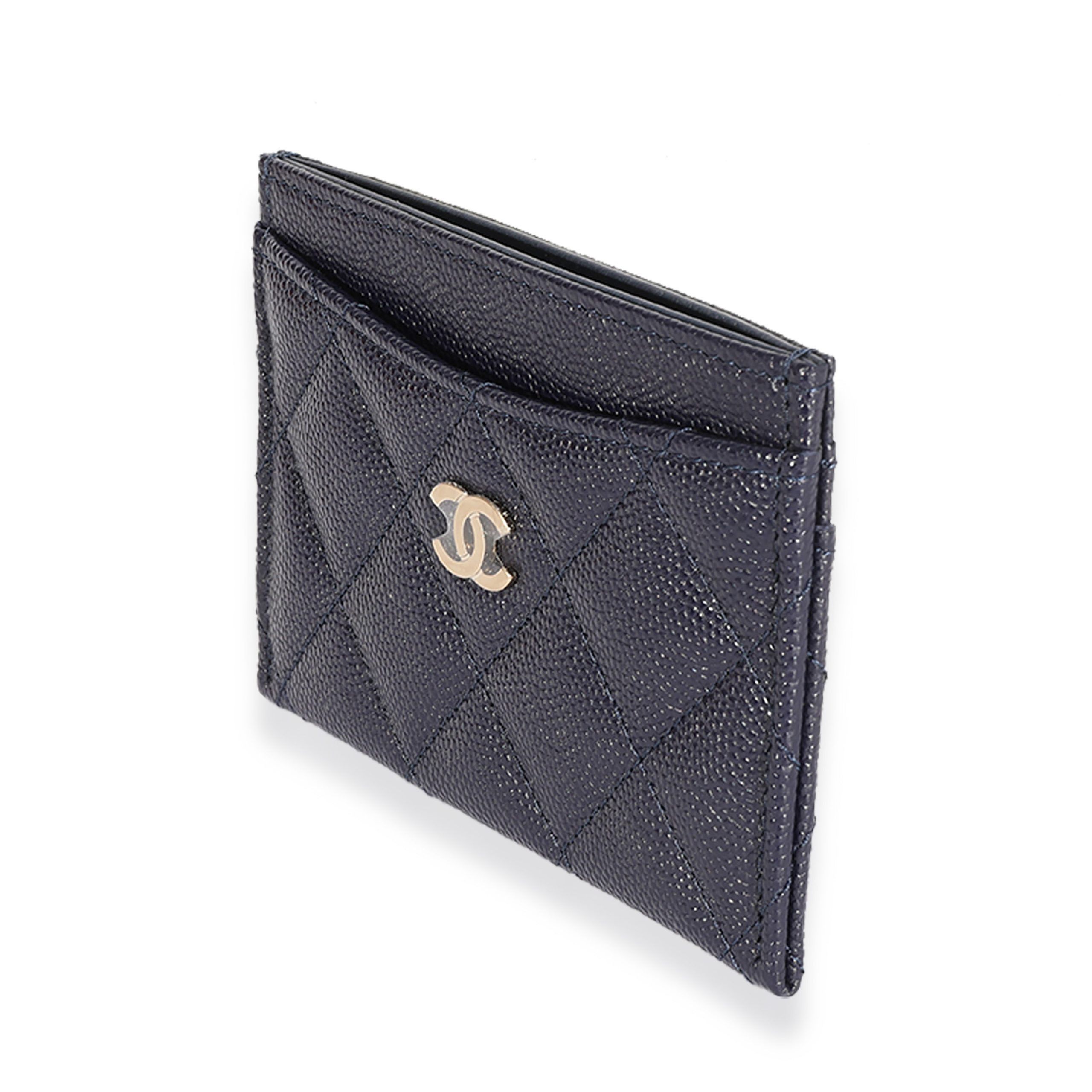 Chanel Chanel Navy Quilted Caviar Classic Card Holder Size ONE SIZE - 2 Thumbnail