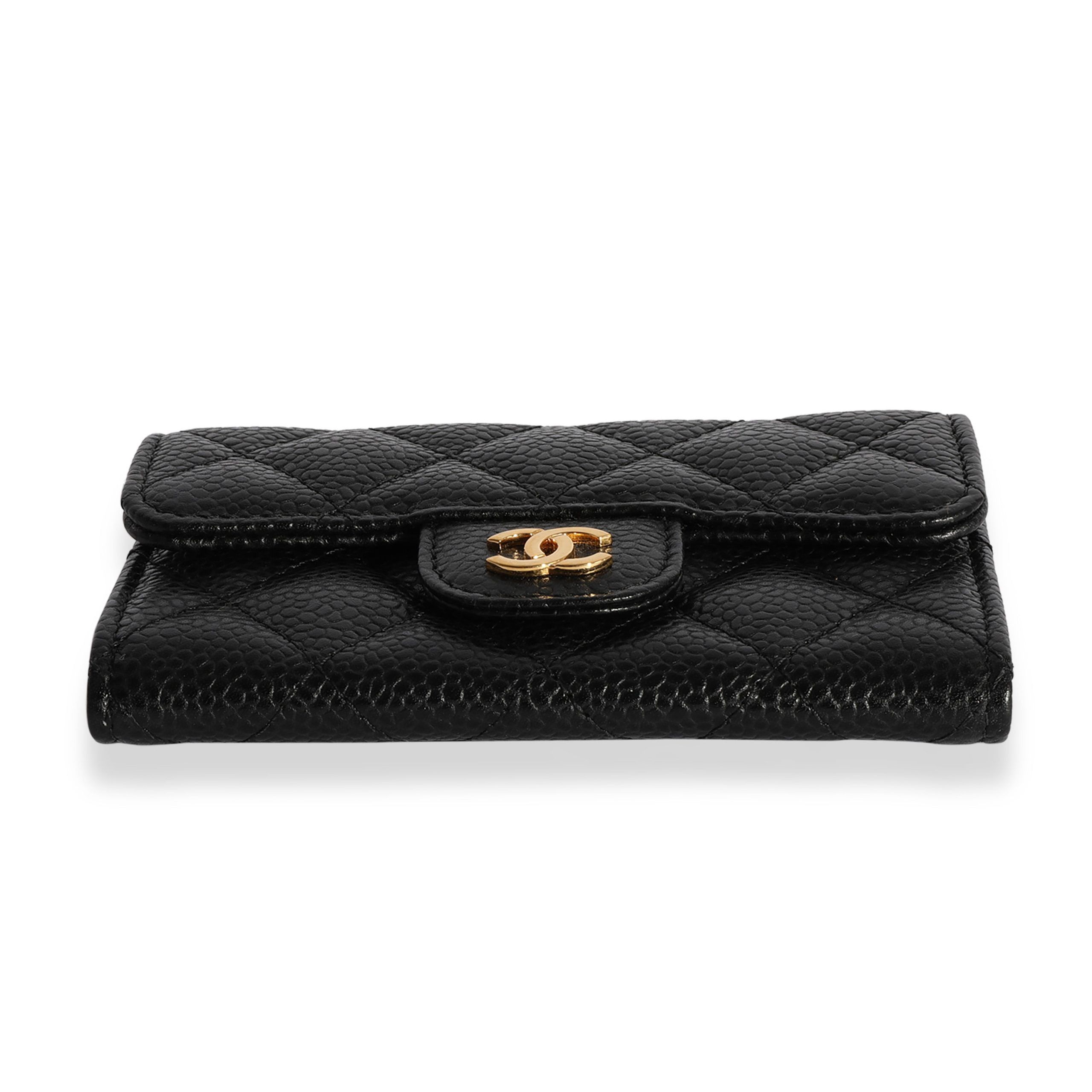 Chanel Chanel Black Quilted Caviar Flap Card Holder Wallet Size ONE SIZE - 3 Thumbnail