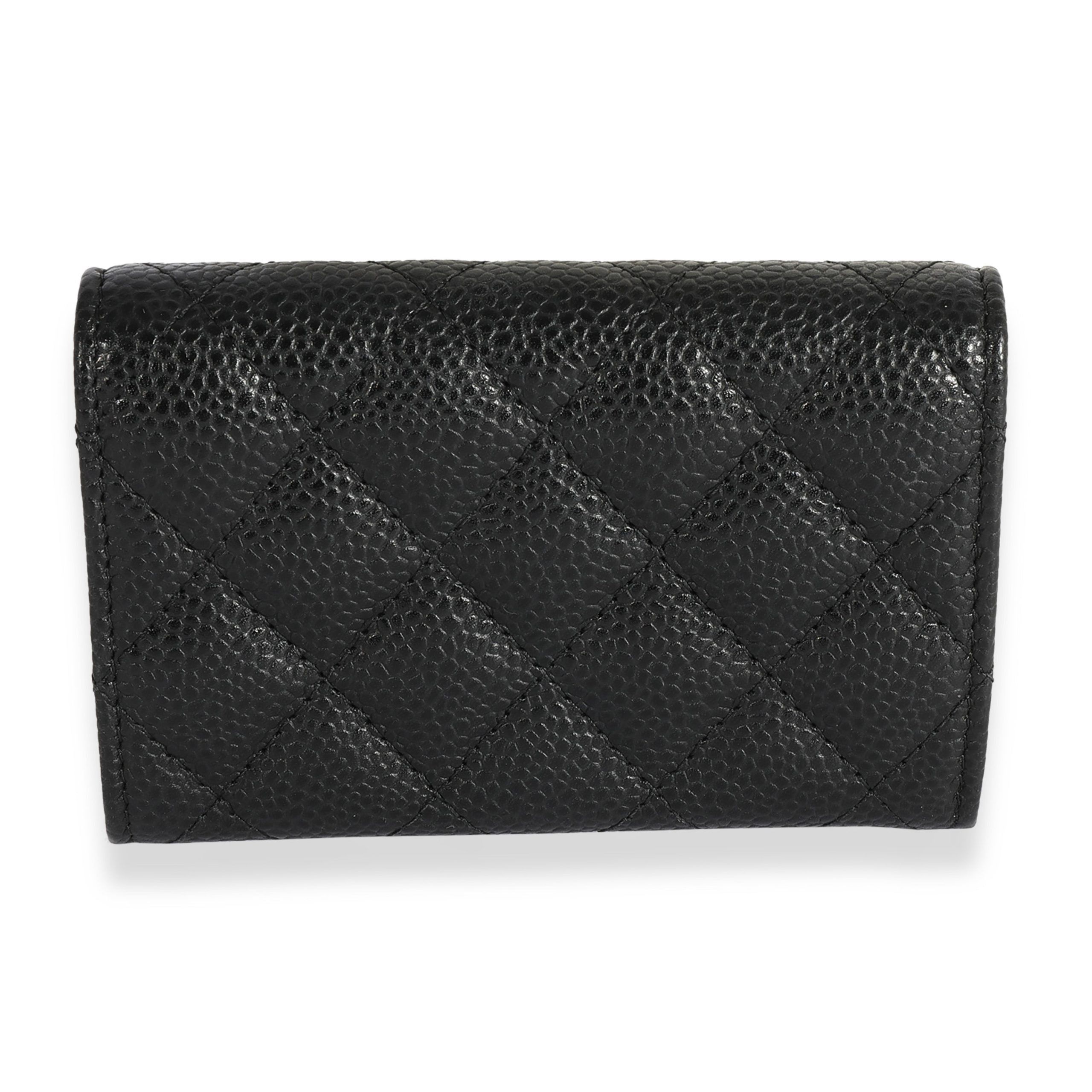 Chanel Chanel Black Quilted Caviar Flap Card Holder Wallet Size ONE SIZE - 4 Thumbnail