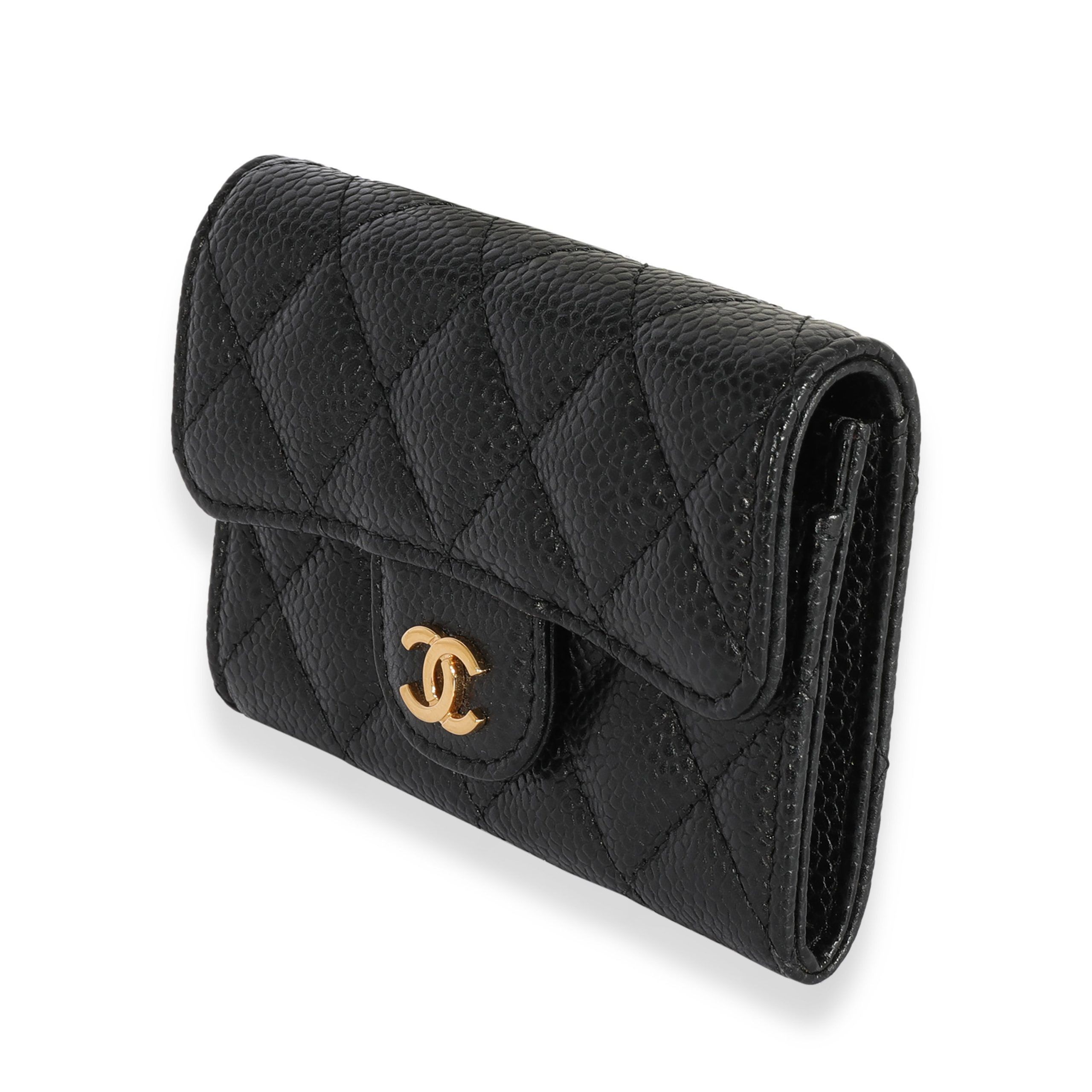 Chanel Chanel Black Quilted Caviar Flap Card Holder Wallet Size ONE SIZE - 2 Thumbnail