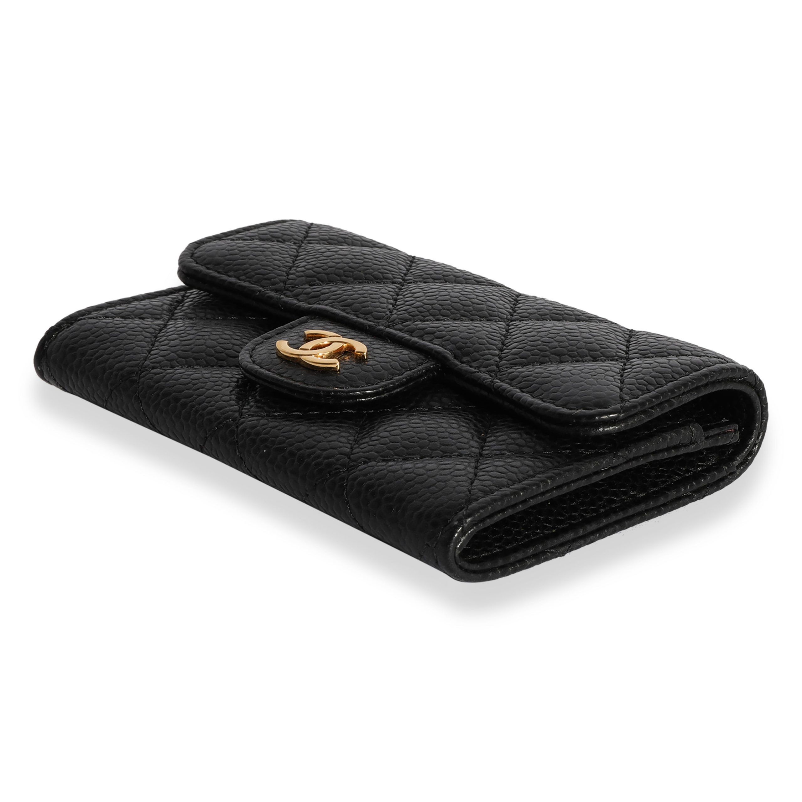 Chanel Chanel Black Quilted Caviar Flap Card Holder Wallet Size ONE SIZE - 5 Thumbnail