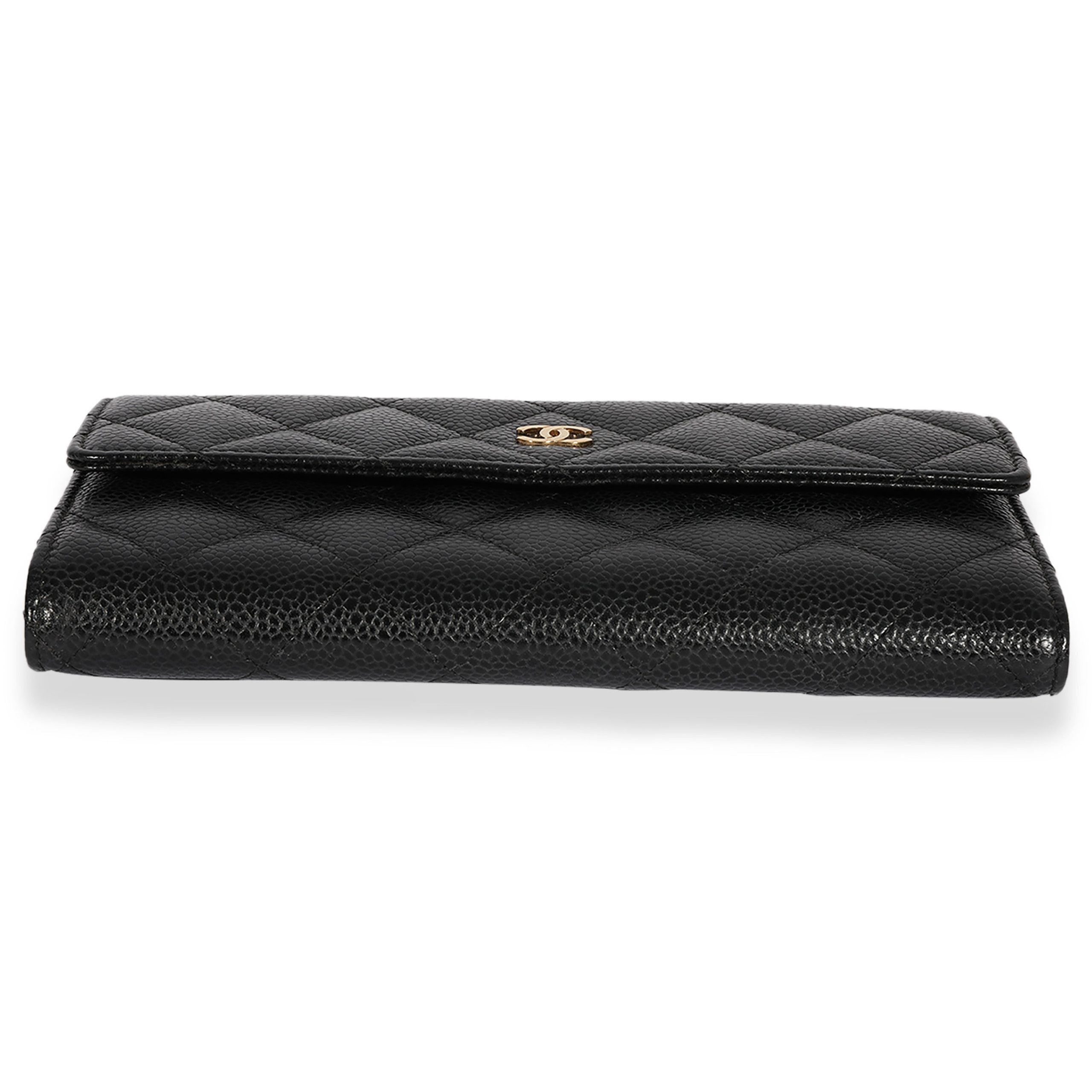 Chanel Chanel Black Quilted Caviar Long Flap Wallet Size ONE SIZE - 5 Thumbnail
