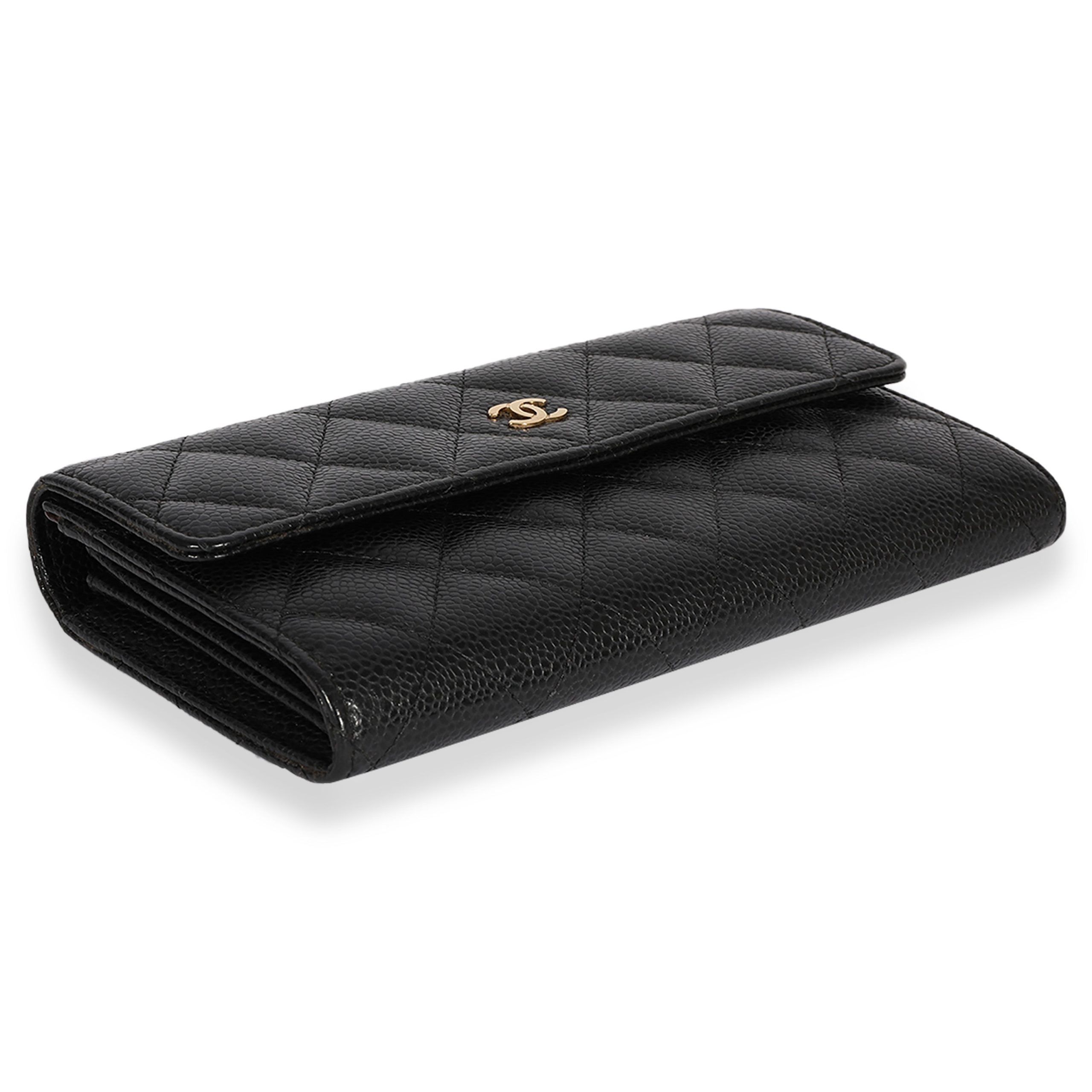 Chanel Chanel Black Quilted Caviar Long Flap Wallet Size ONE SIZE - 6 Thumbnail
