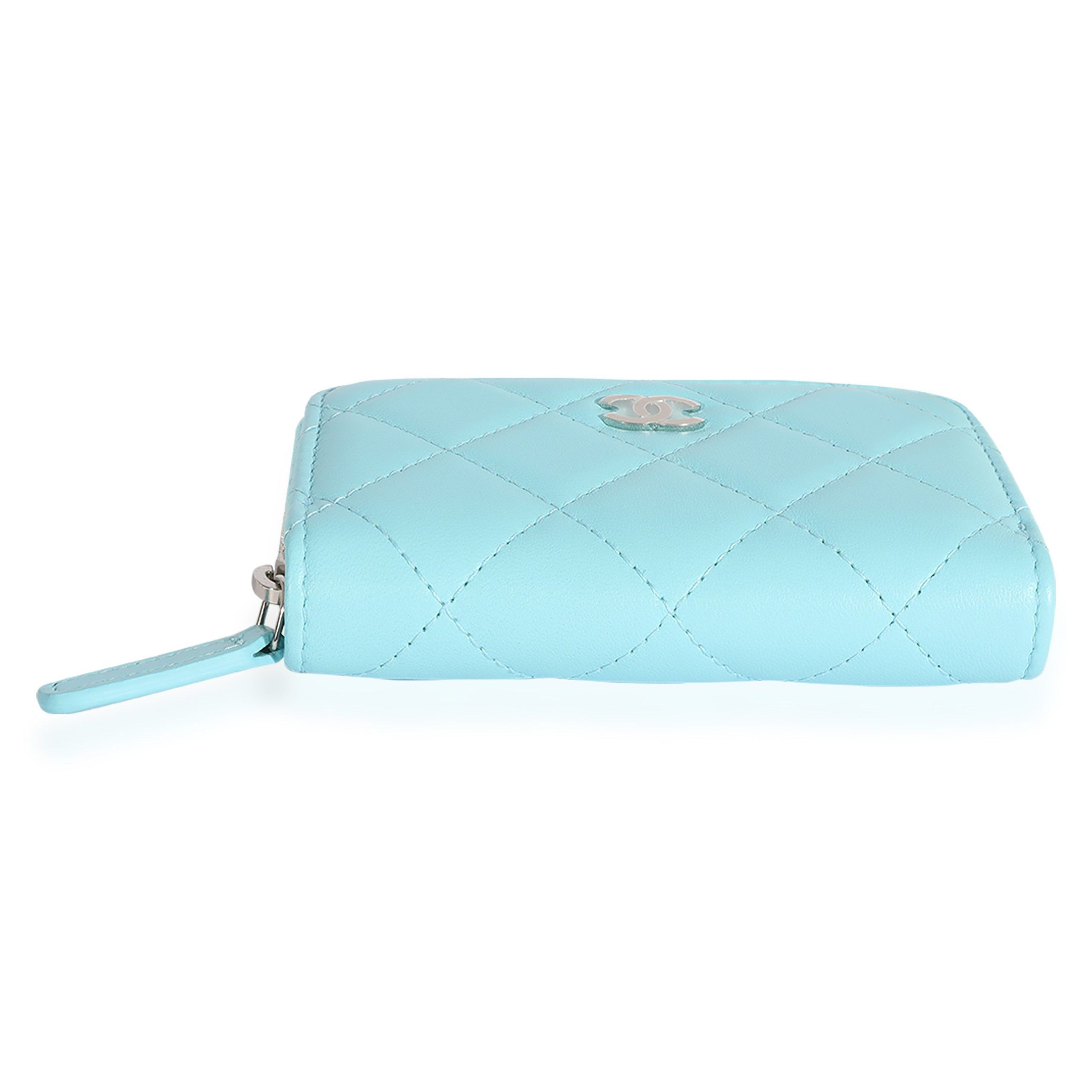 Chanel Chanel Light Blue Quilted Lambskin Zippy Card Holder Wallet Size ONE SIZE - 5 Thumbnail