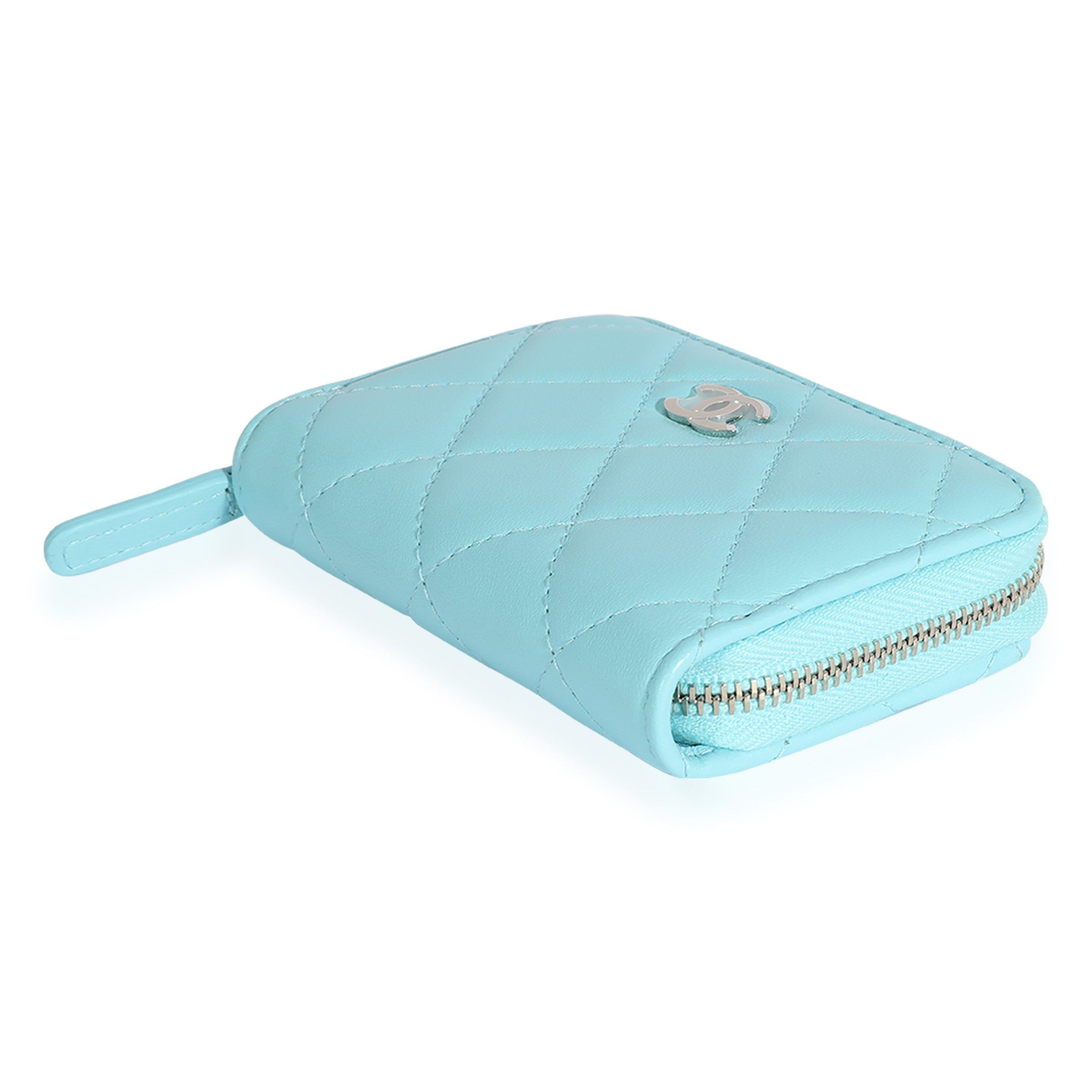 Chanel Chanel Light Blue Quilted Lambskin Zippy Card Holder Wallet Size ONE SIZE - 6 Thumbnail