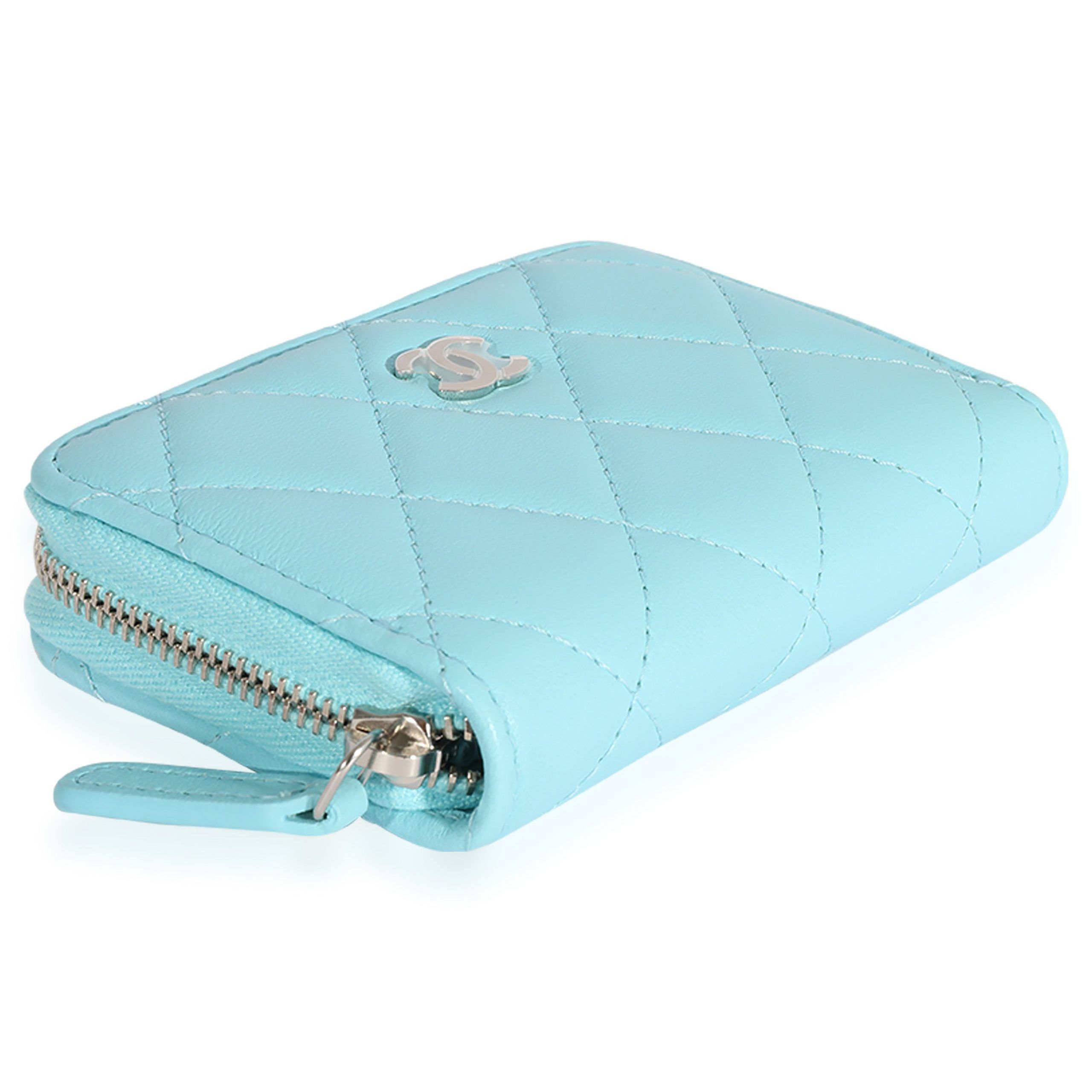 Chanel Chanel Light Blue Quilted Lambskin Zippy Card Holder Wallet Size ONE SIZE - 7 Thumbnail