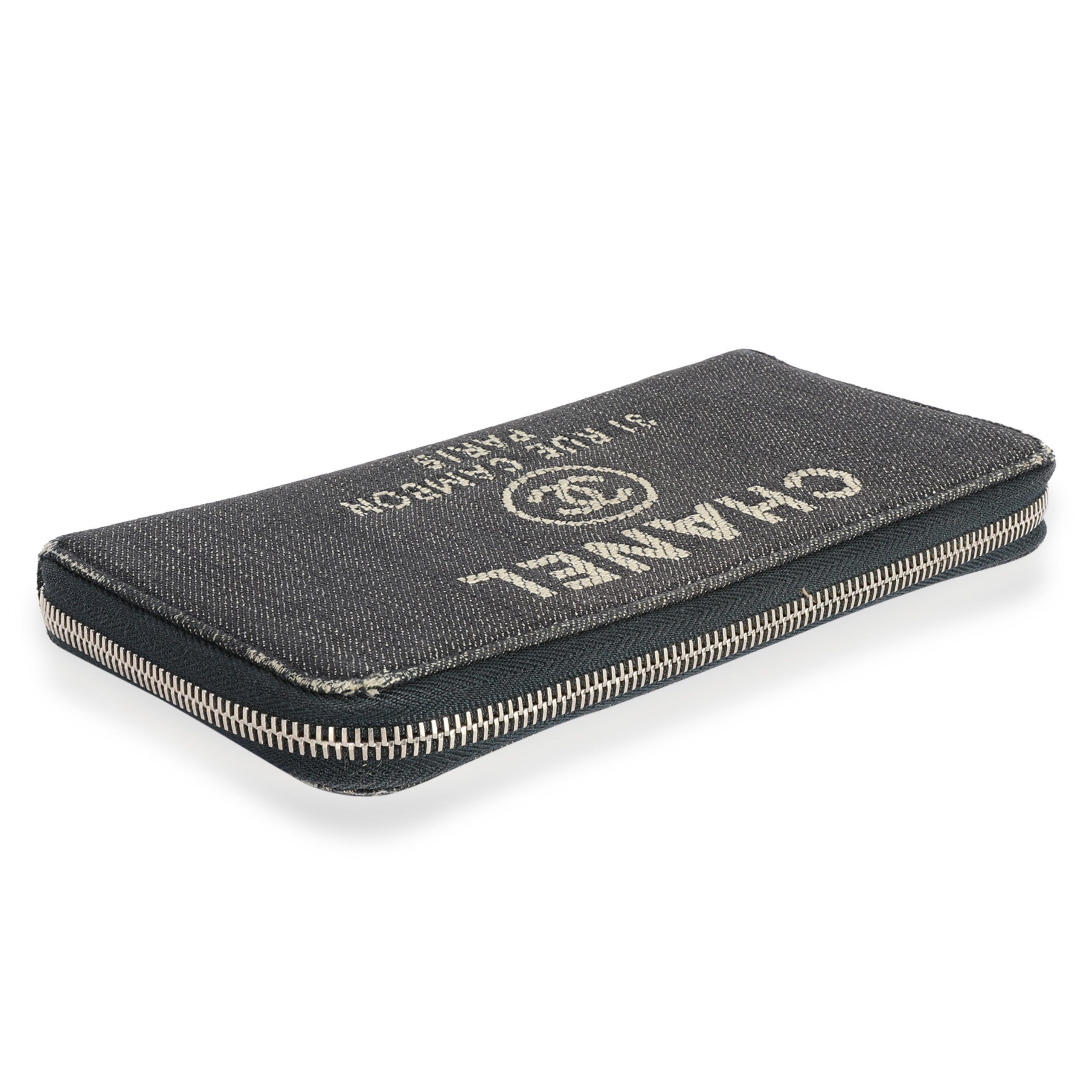 Chanel Chanel Blue Denim Deauville Zip-Around Wallet Size ONE SIZE - 5 Thumbnail