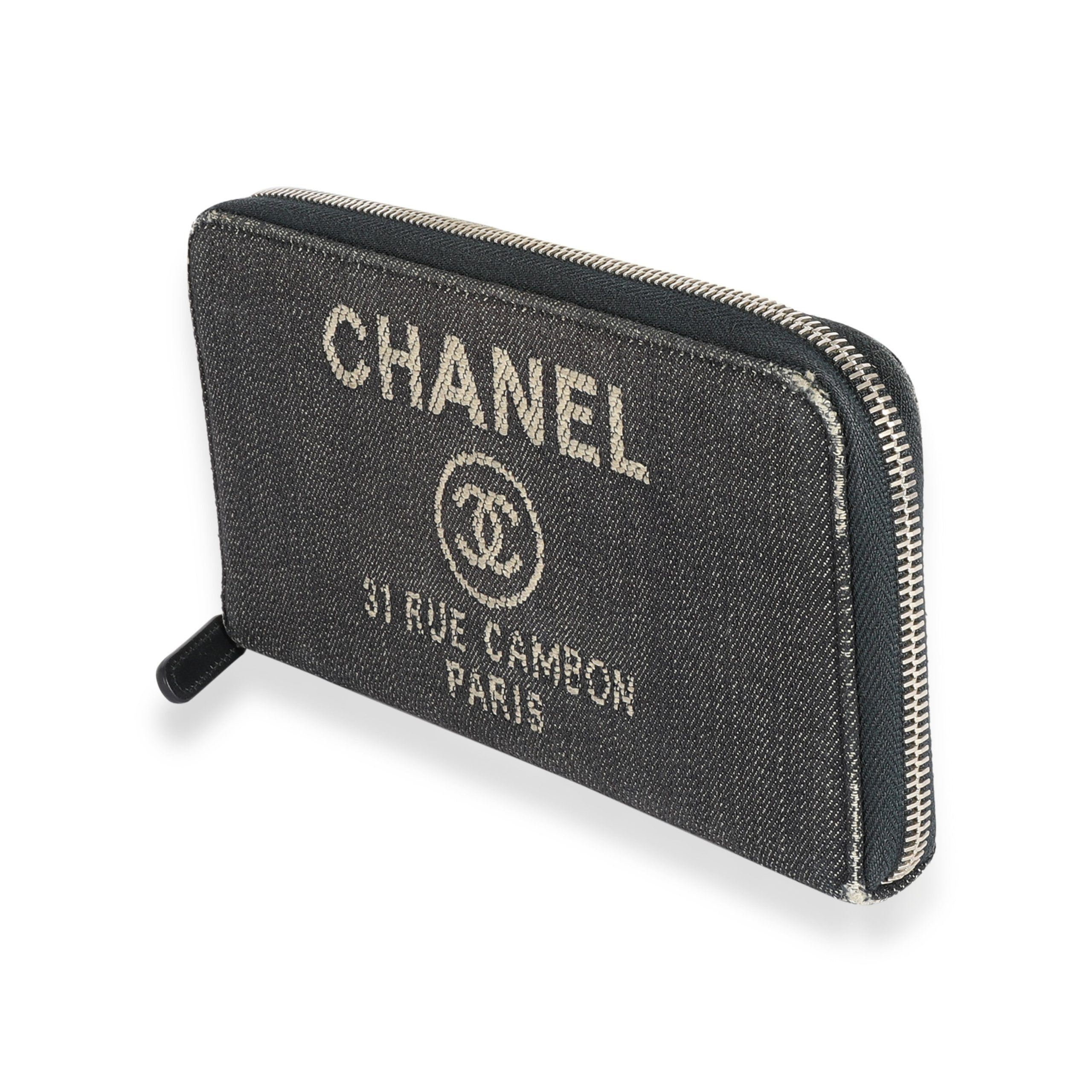 Chanel Chanel Blue Denim Deauville Zip-Around Wallet Size ONE SIZE - 2 Thumbnail