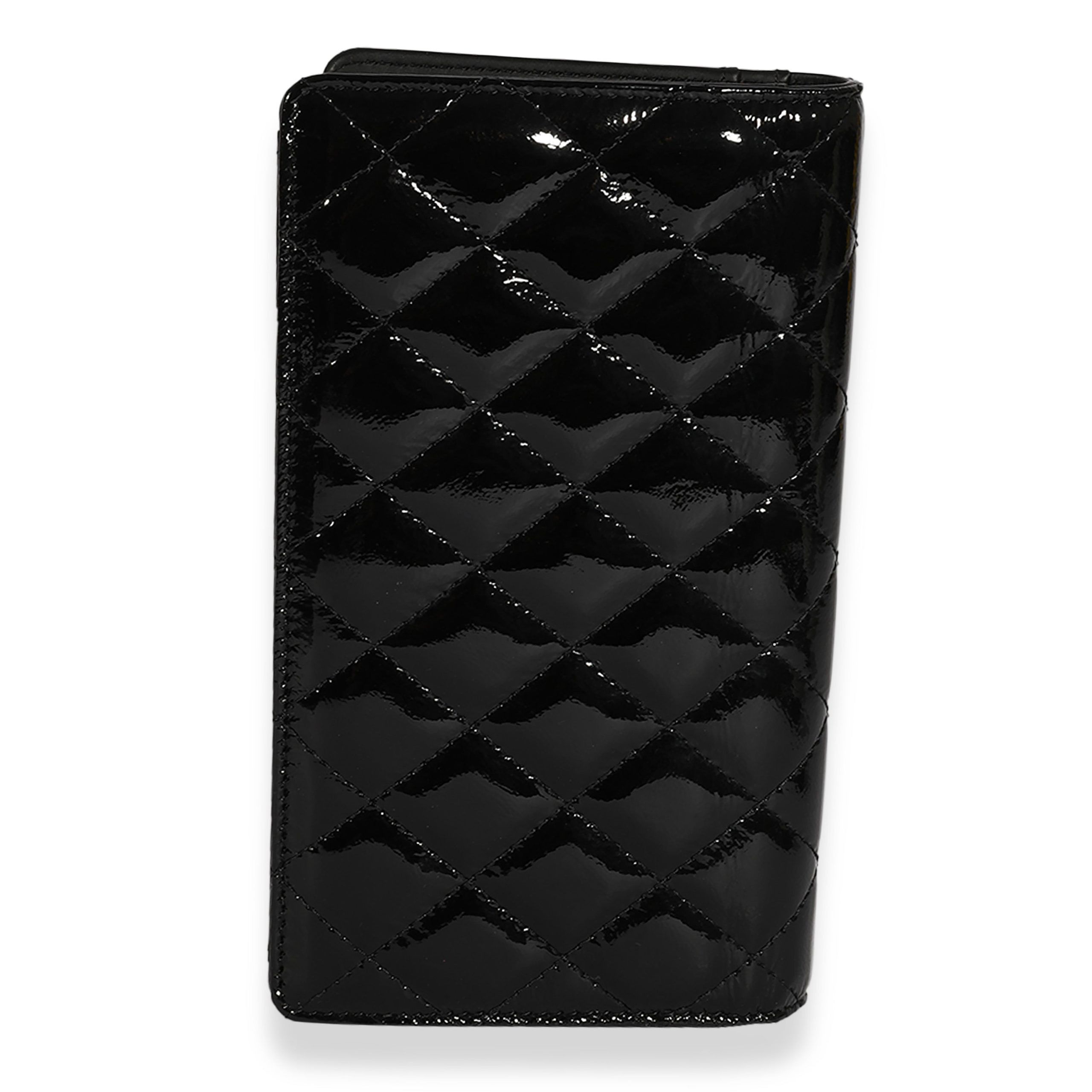 Chanel Chanel Black Quilted Patent Leather Yen Wallet Size ONE SIZE - 3 Thumbnail