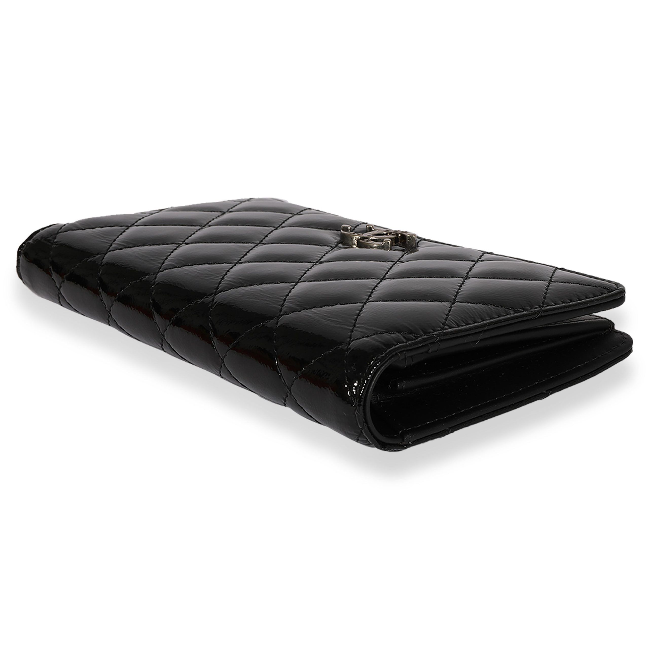 Chanel Chanel Black Quilted Patent Leather Yen Wallet Size ONE SIZE - 6 Thumbnail