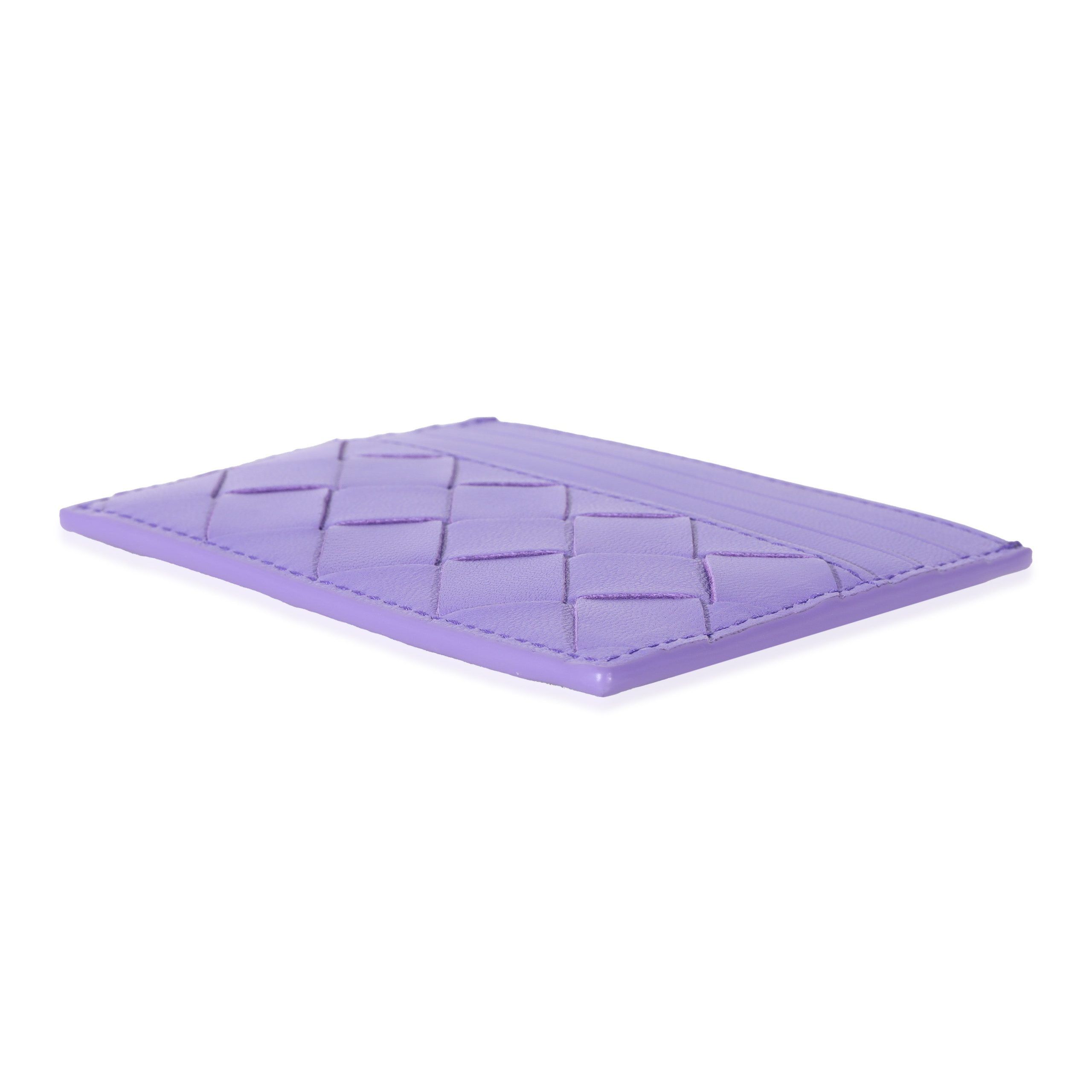 Bottega Veneta Bottega Veneta Purple Intrecciato Lambskin Credit Card Case Size ONE SIZE - 6 Thumbnail
