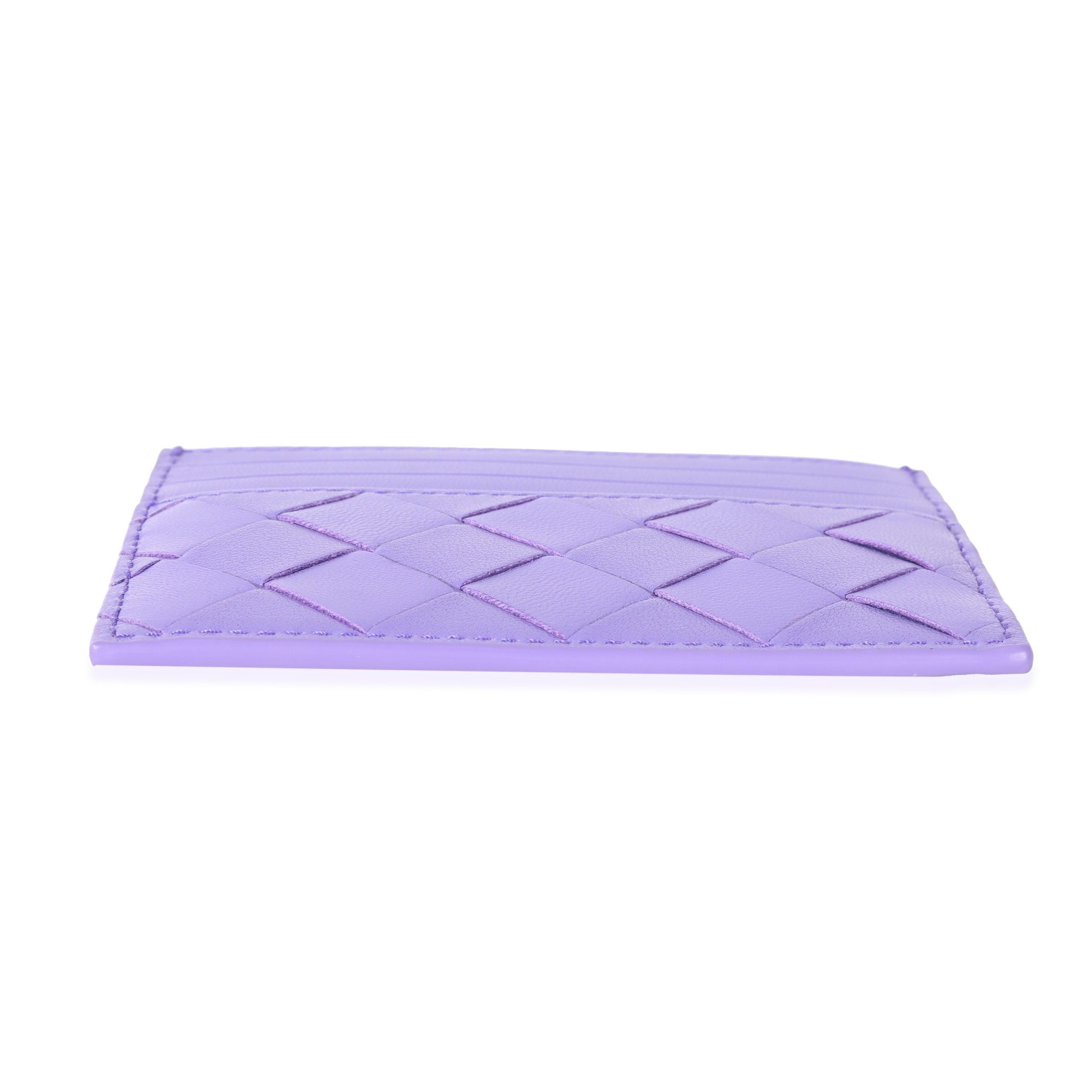 Bottega Veneta Bottega Veneta Purple Intrecciato Lambskin Credit Card Case Size ONE SIZE - 7 Thumbnail