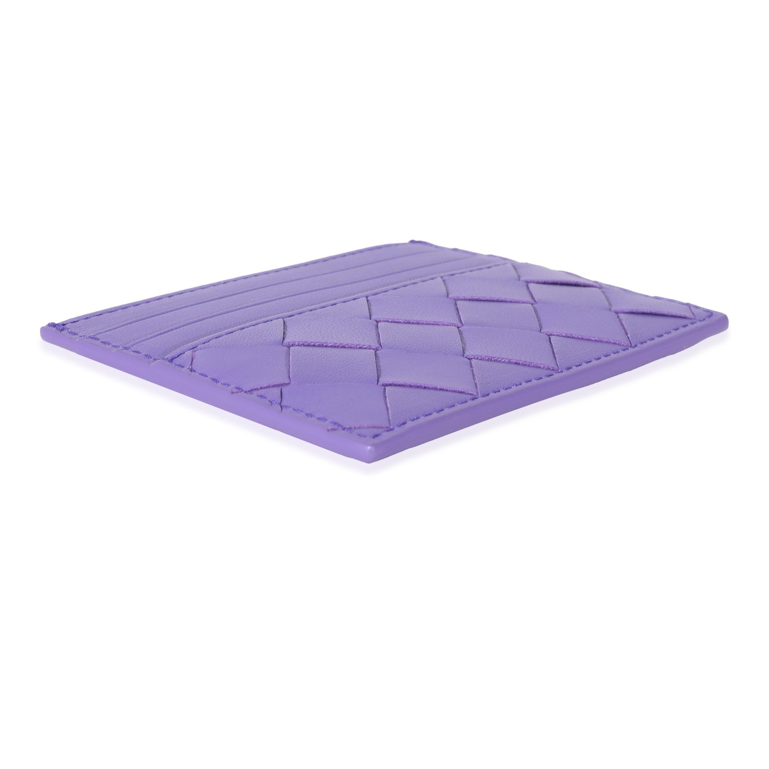 Bottega Veneta Bottega Veneta Purple Intrecciato Lambskin Credit Card Case Size ONE SIZE - 4 Thumbnail