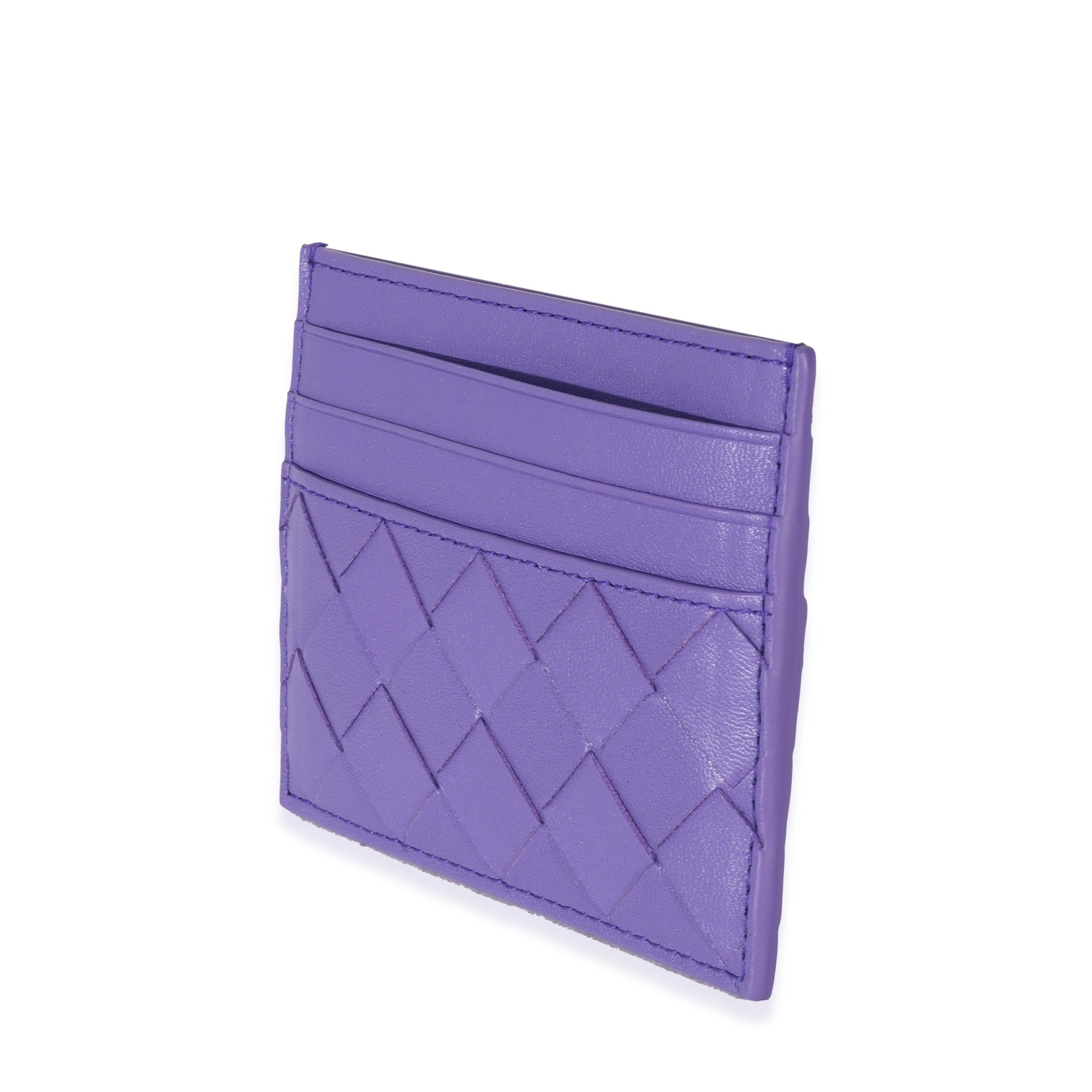 Bottega Veneta Bottega Veneta Purple Intrecciato Lambskin Credit Card Case Size ONE SIZE - 2 Thumbnail