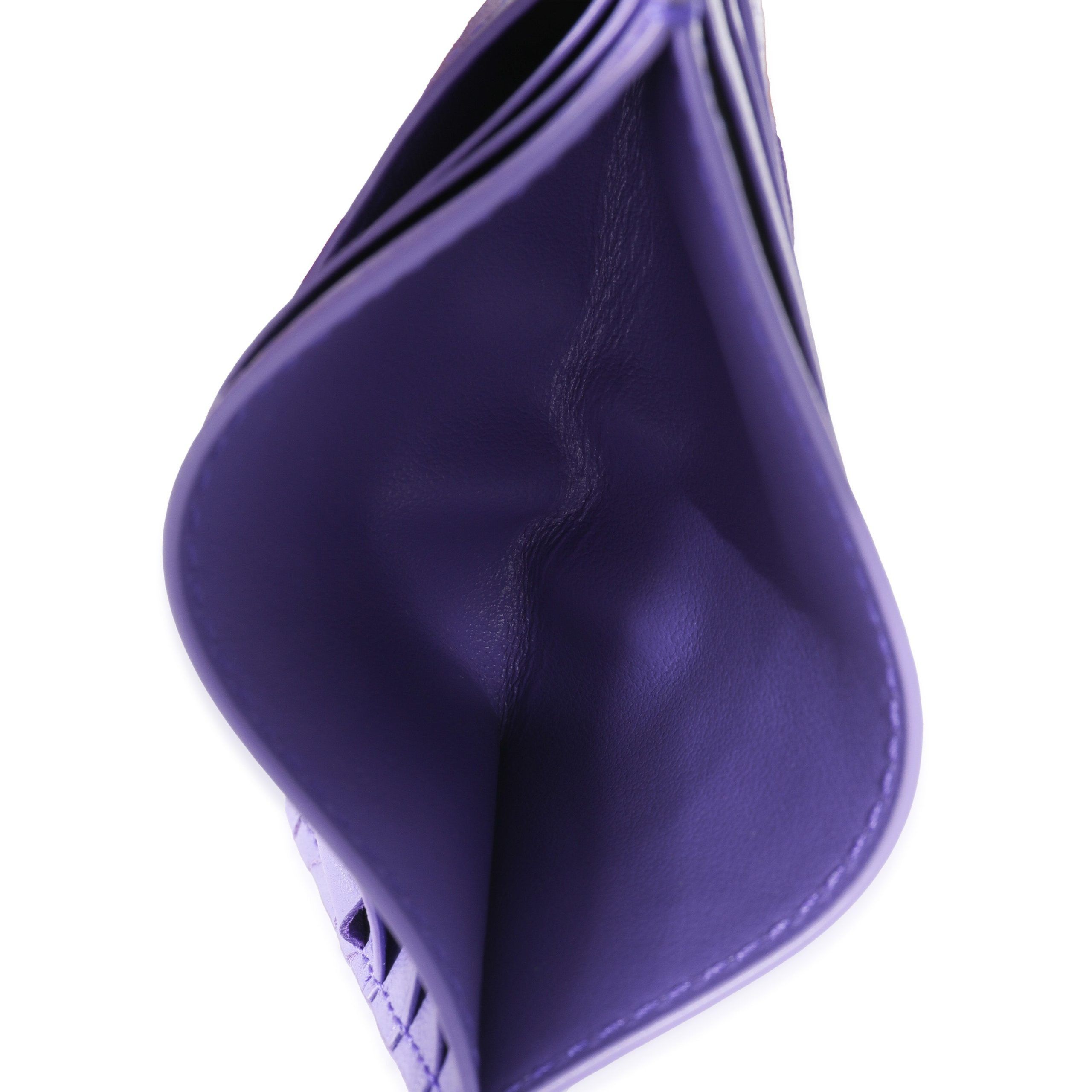 Bottega Veneta Bottega Veneta Purple Intrecciato Lambskin Credit Card Case Size ONE SIZE - 5 Thumbnail