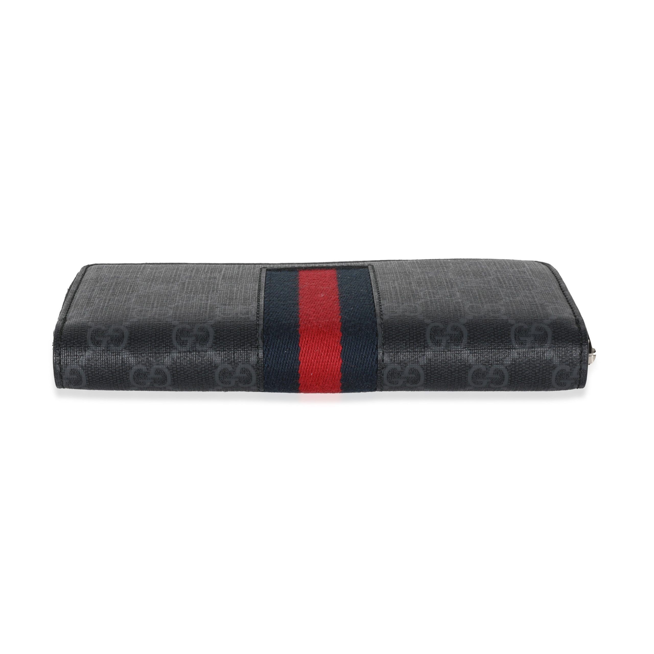 Gucci Gucci Black Canvas GG Supreme Web Zip Around Wallet Size ONE SIZE - 5 Thumbnail
