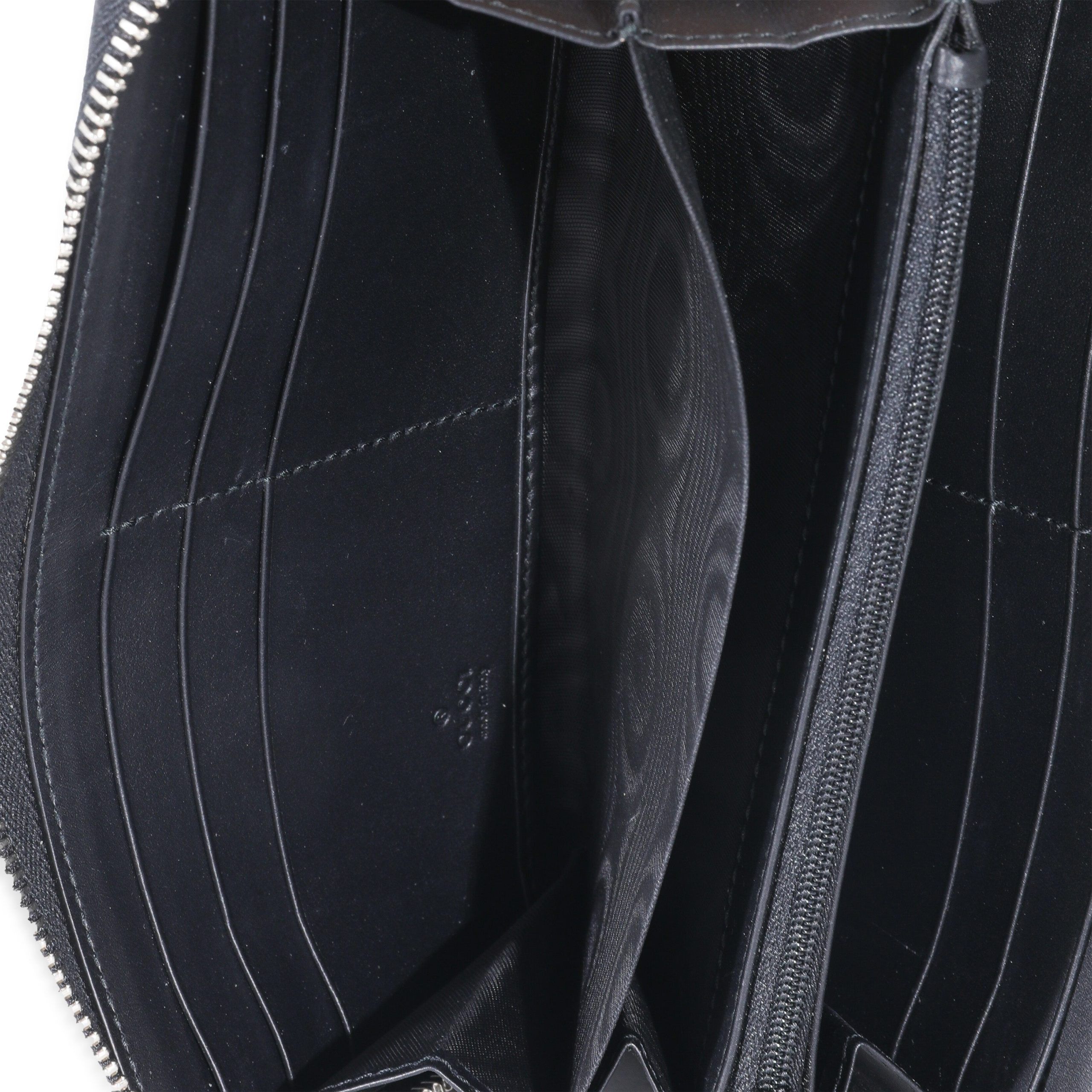Gucci Gucci Black Canvas GG Supreme Web Zip Around Wallet Size ONE SIZE - 4 Thumbnail