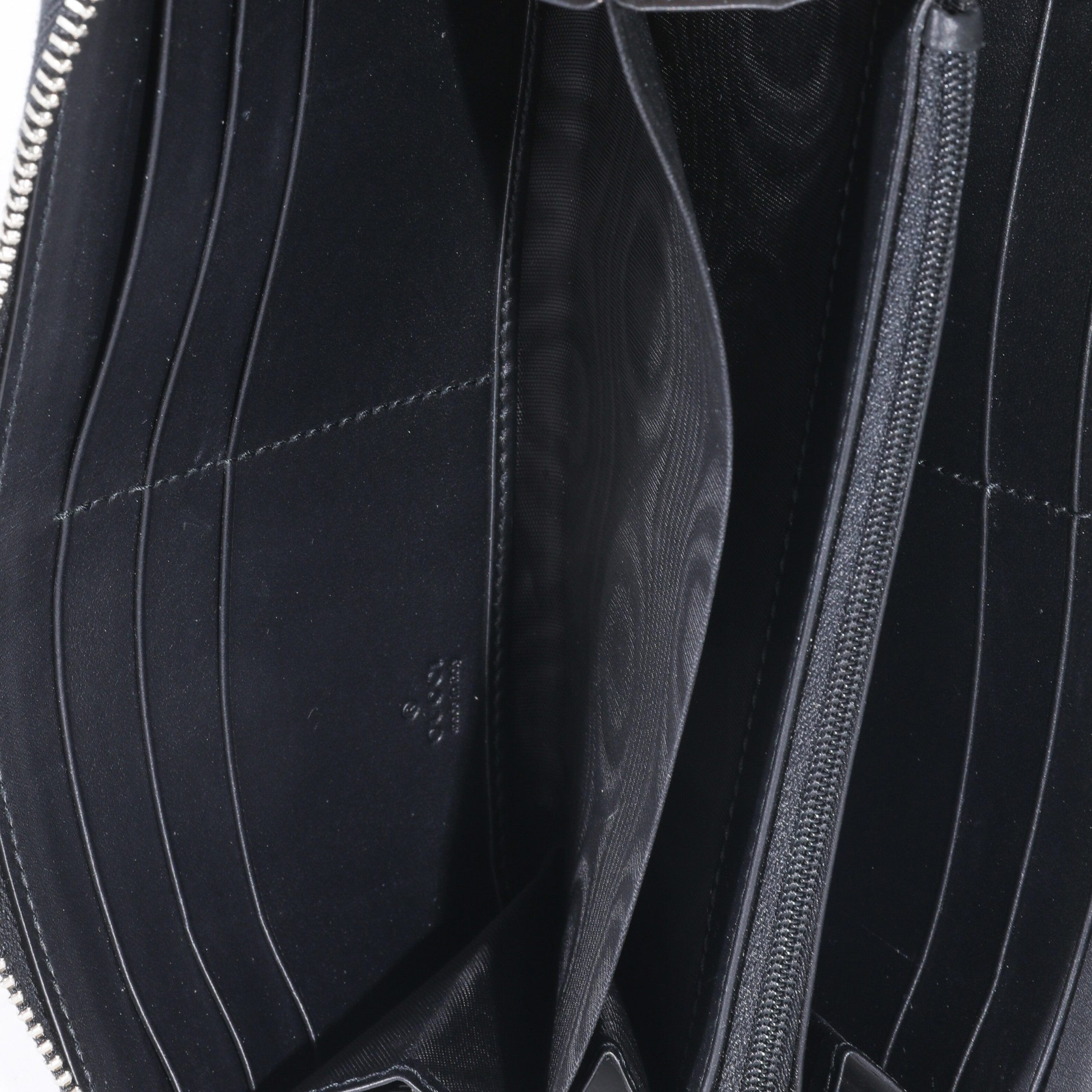 Gucci Gucci Black Canvas GG Supreme Web Zip Around Wallet Size ONE SIZE - 8 Thumbnail