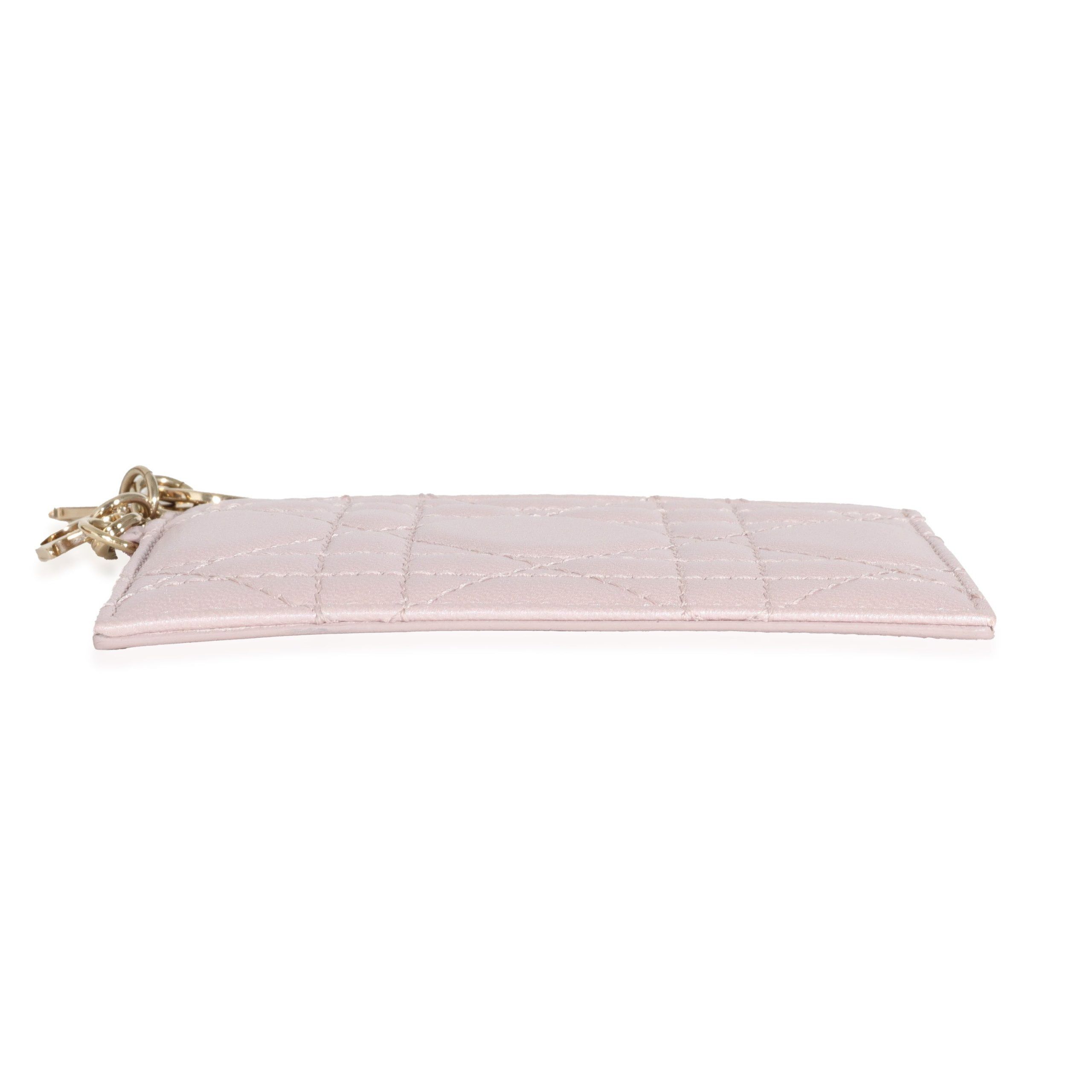 Dior Christian Dior Metallic Pink Lady Dior Card Holder Size ONE SIZE - 4 Thumbnail