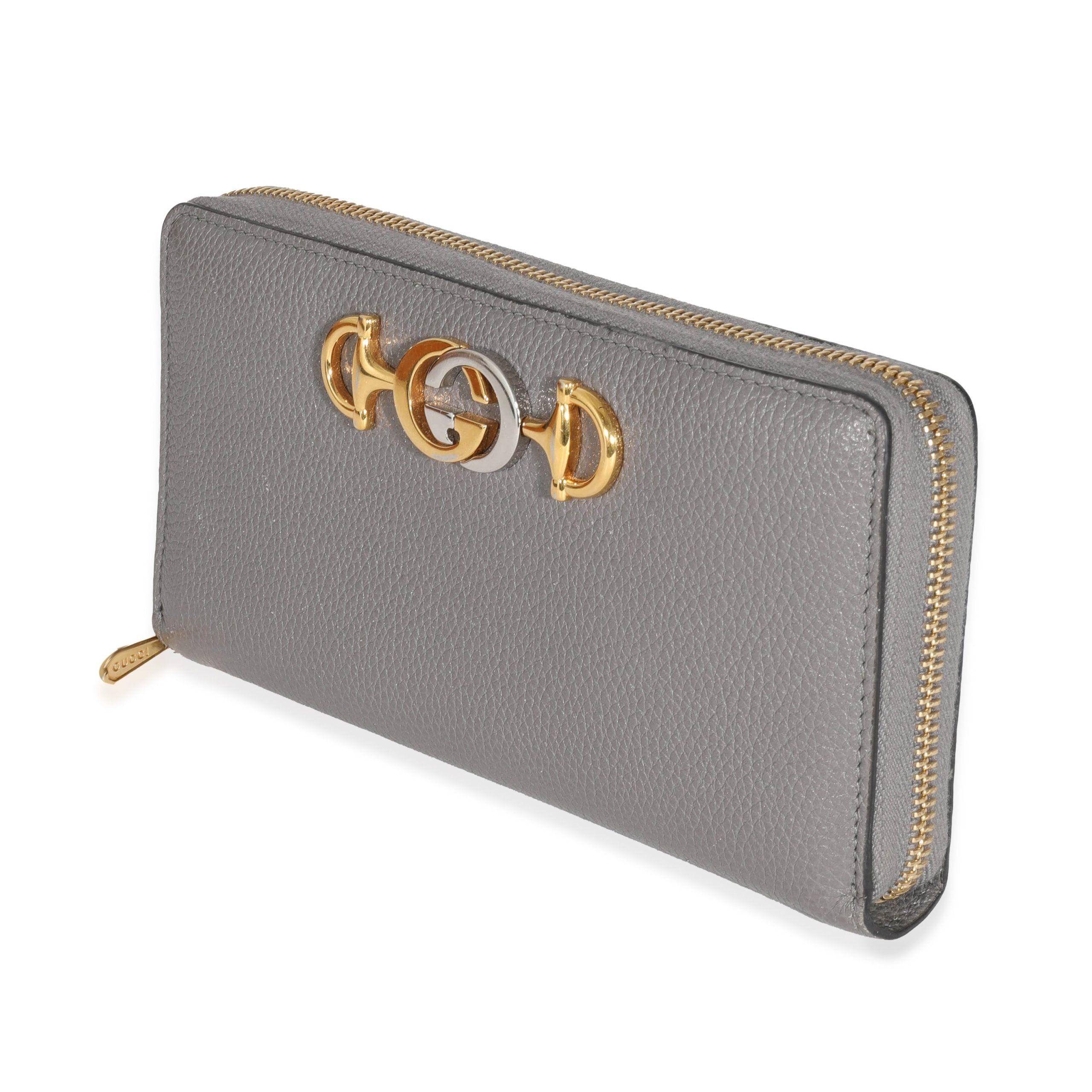 Gucci Gucci Grey Grainy Calfskin Zumi Zip Around Continental Wallet Size ONE SIZE - 2 Thumbnail