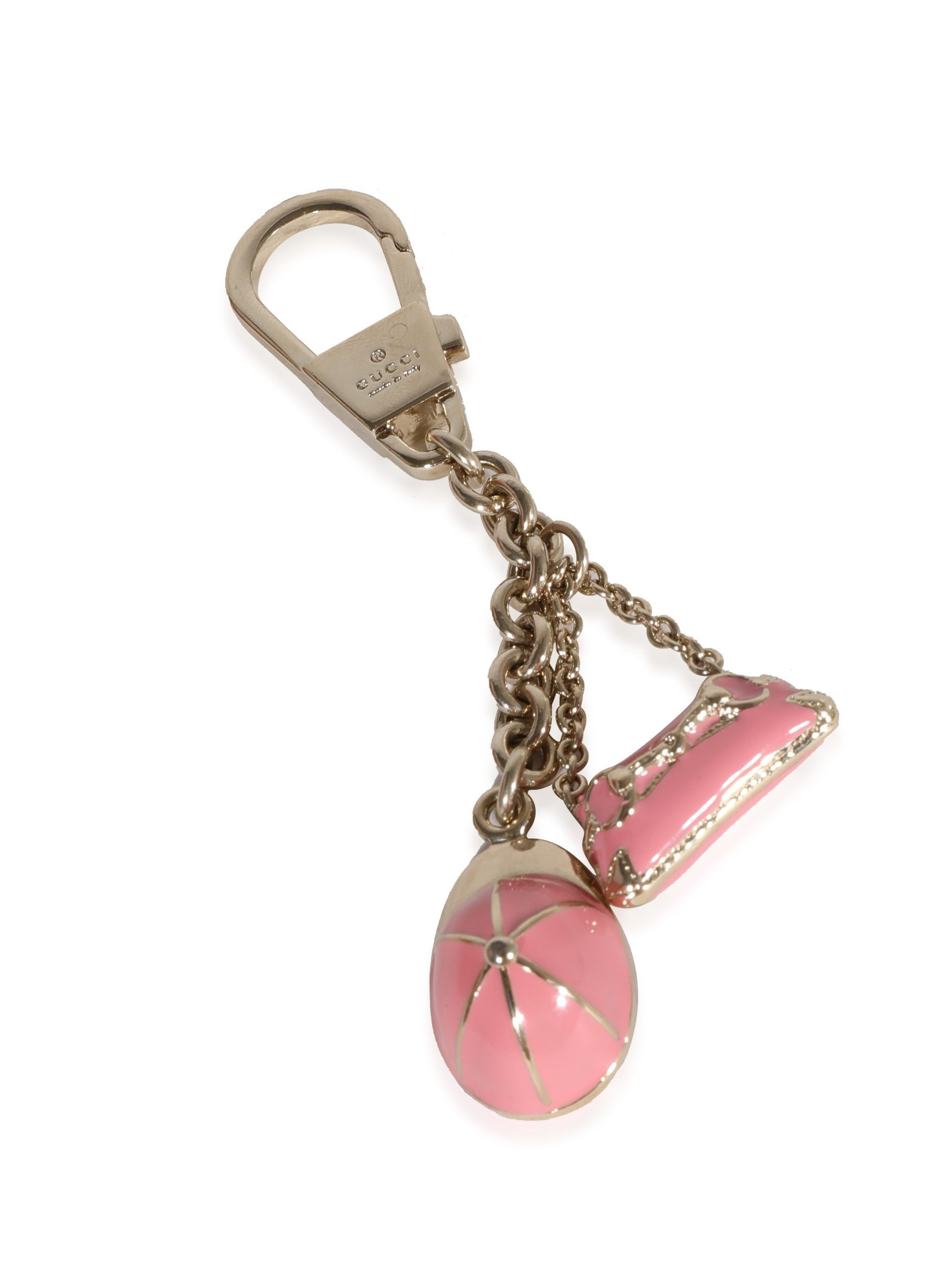 Gucci Gucci Gold Metal & Pink Enamel Equestrian Bag Charm Size ONE SIZE - 3 Thumbnail