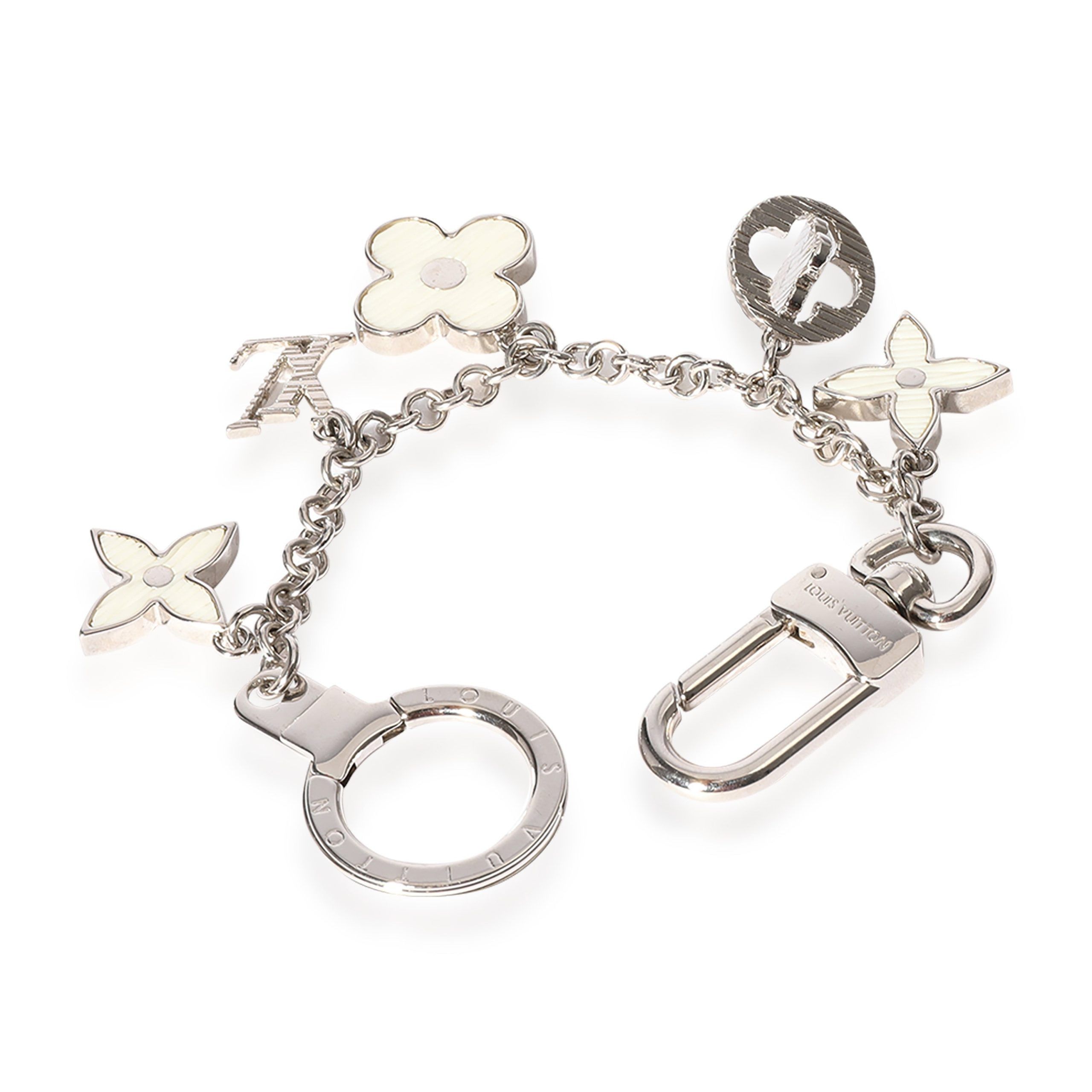 Louis Vuitton Louis Vuitton Silver & White Fleur D'Epi Bag Charm Size ONE SIZE - 2 Thumbnail