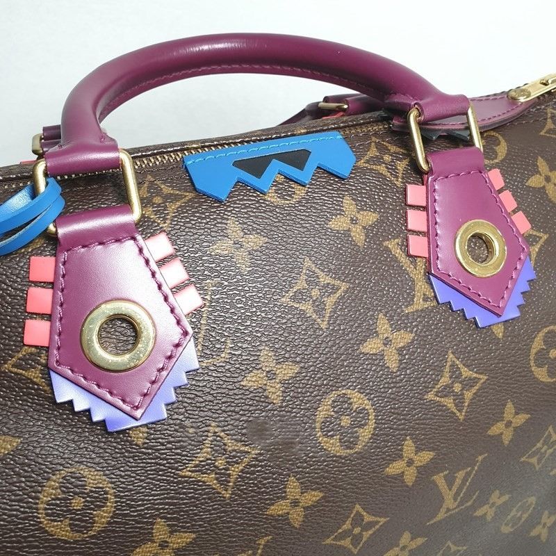 Louis Vuitton LOUIS VUITTON Speedy 30 Monogram Limited Edition Totem Magenta Size ONE SIZE - 5 Thumbnail