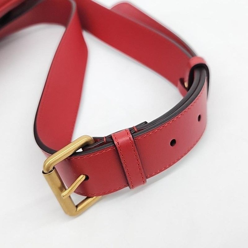 Gucci GUCCI GG Marmont Waist bag 476434 leather Red Size ONE SIZE - 4 Thumbnail