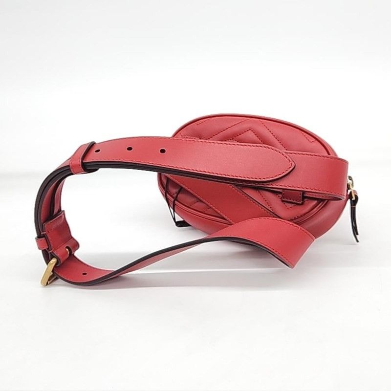 Gucci GUCCI GG Marmont Waist bag 476434 leather Red Size ONE SIZE - 2 Thumbnail