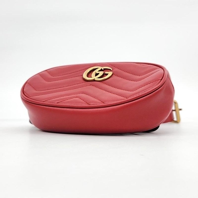 Gucci GUCCI GG Marmont Waist bag 476434 leather Red Size ONE SIZE - 5 Thumbnail