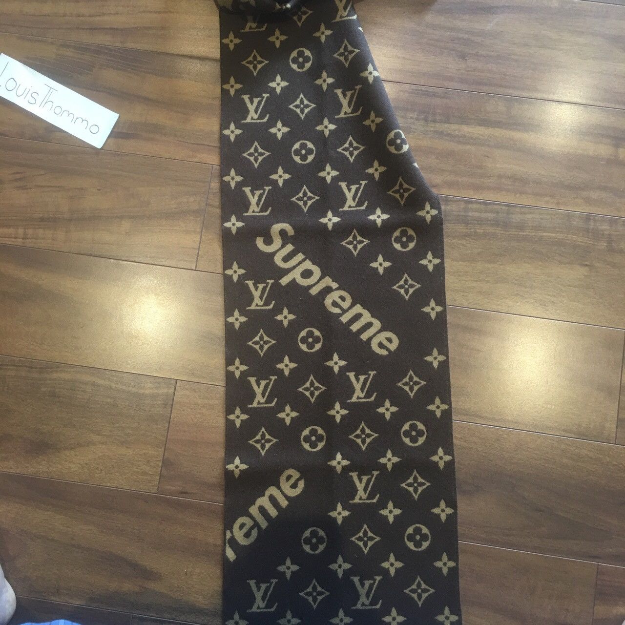 Louis Vuitton × Supreme Brown Monogram Scarf 🧣 Size ONE SIZE - 7 Thumbnail