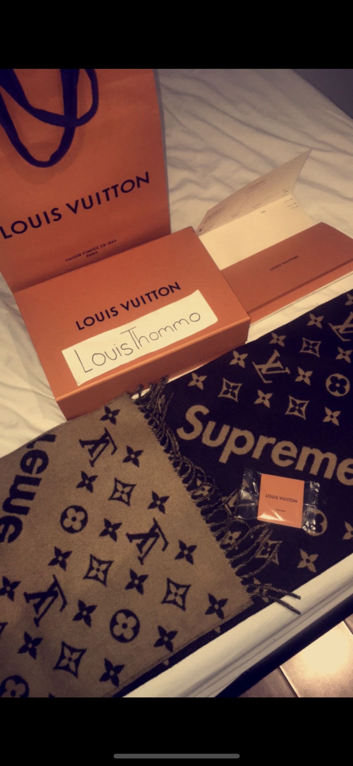 Louis Vuitton × Supreme Brown Monogram Scarf 🧣 Size ONE SIZE - 1 Thumbnail