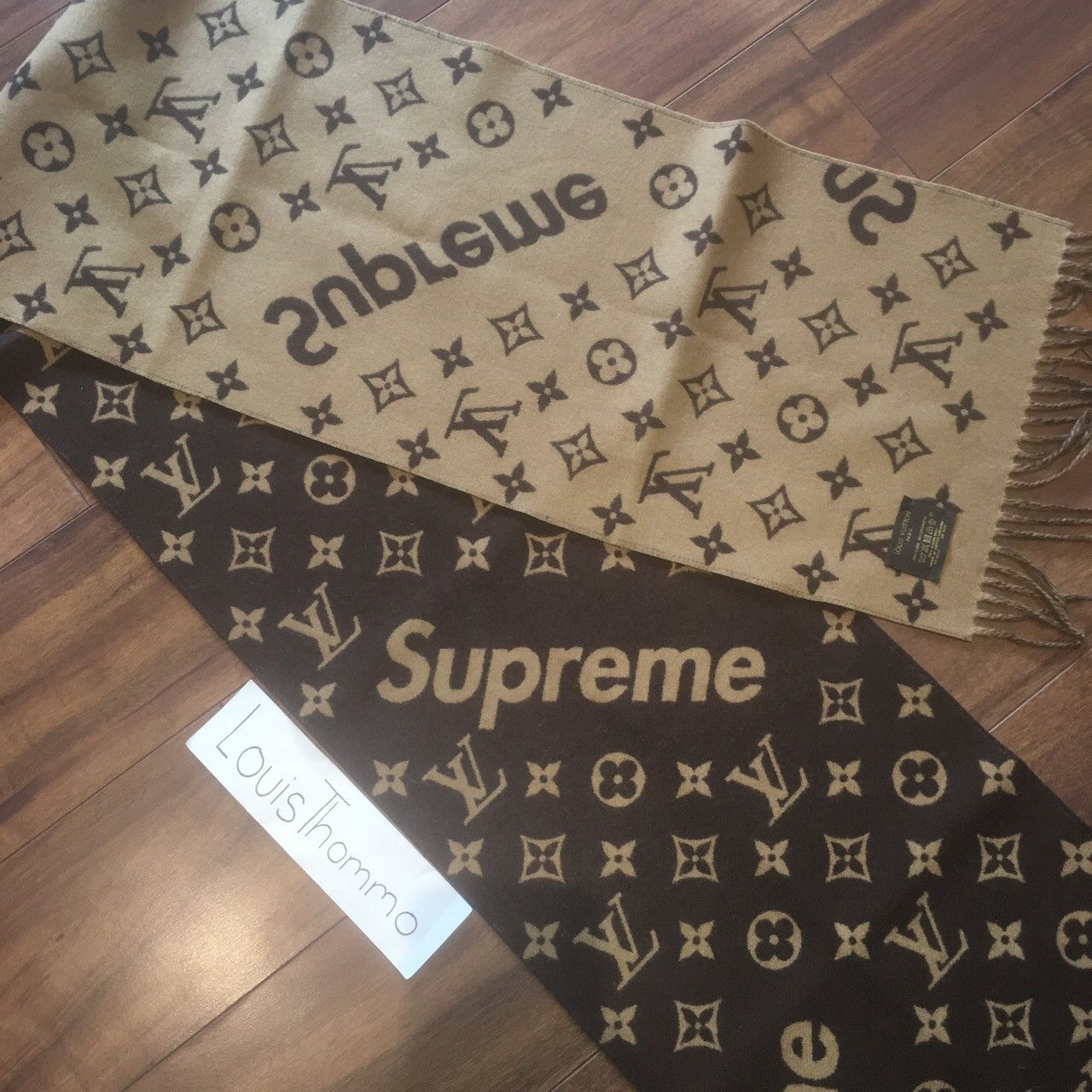 Louis Vuitton × Supreme Brown Monogram Scarf 🧣 Size ONE SIZE - 3 Thumbnail